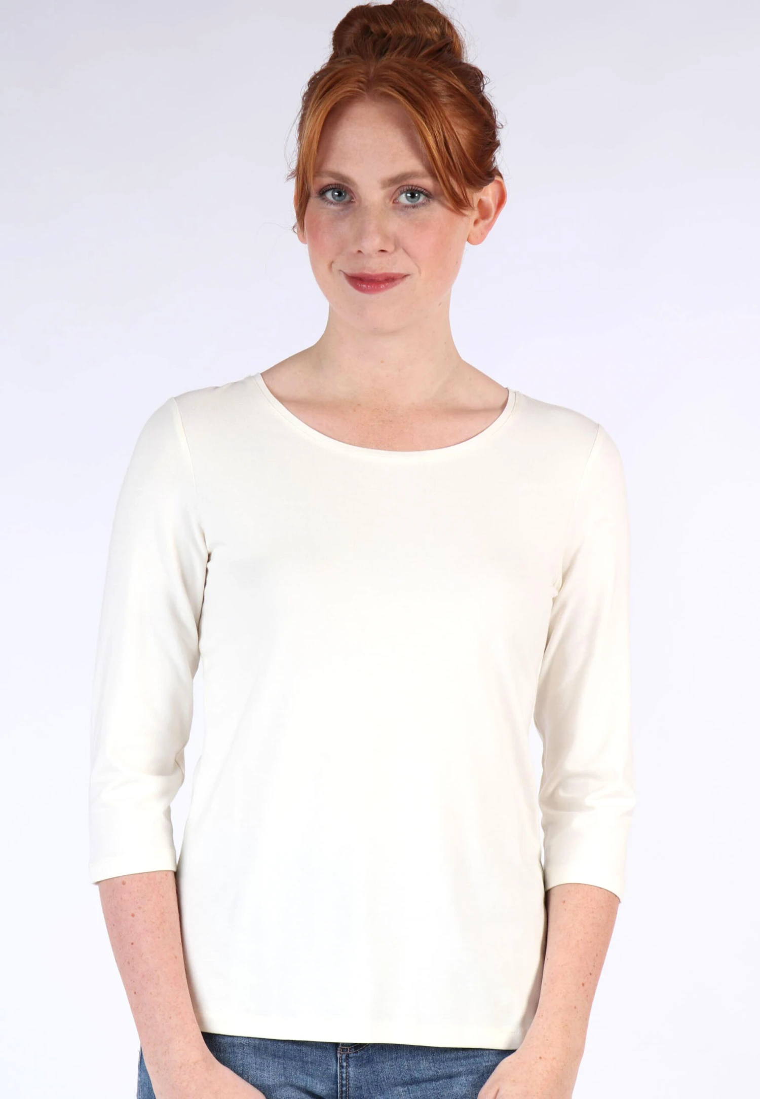 Langarmshirt Mabel- Ivory