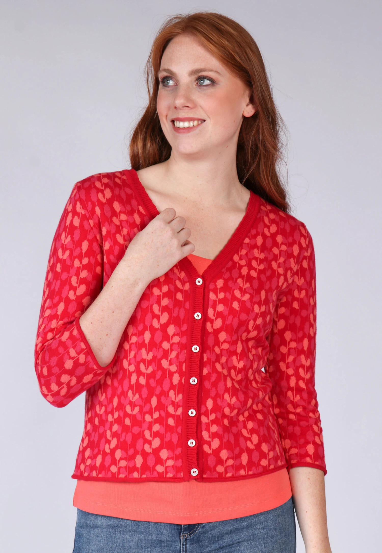 Strickjacke Casia - Rubin