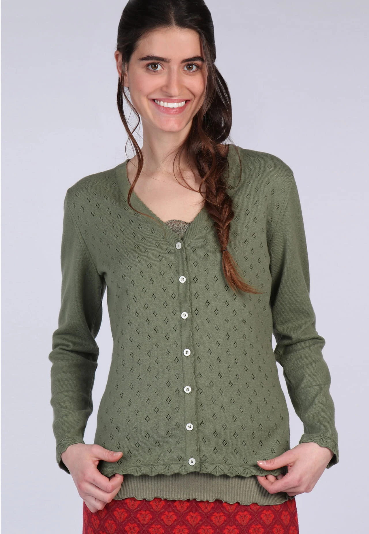 Strickjacke Vali - Olive