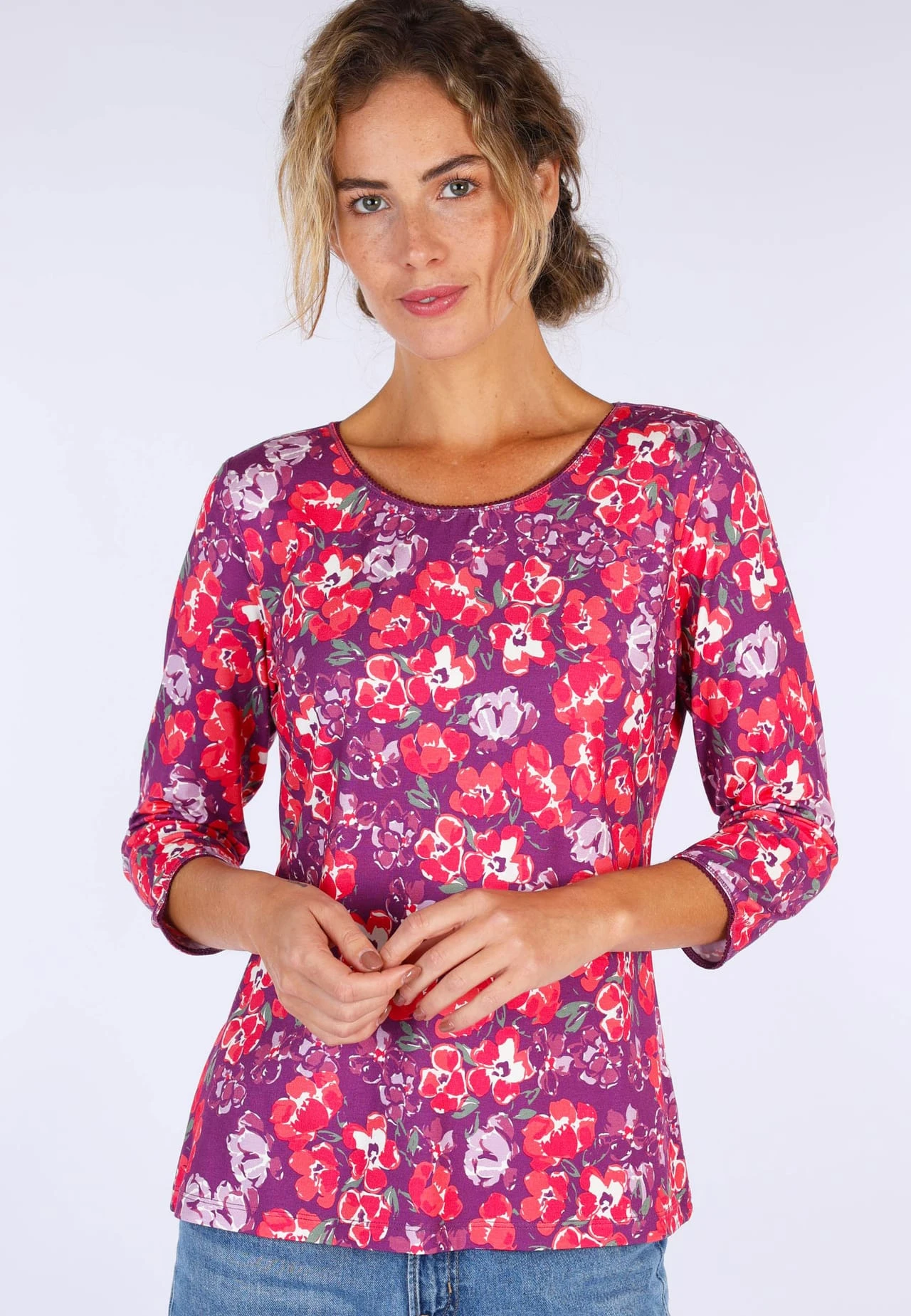 Shirt Mabel Flower Field - Orchid