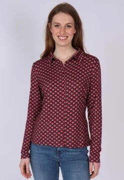 Bluse Cylia Geo Flower - Burgundy