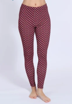 Leggings Thais Geo Flower - Burgundy