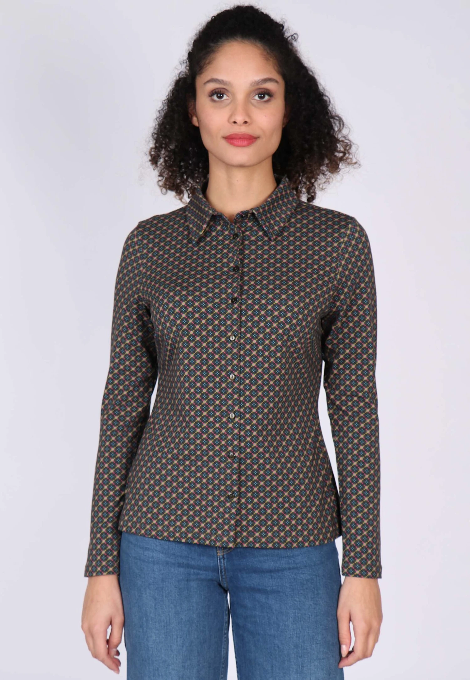 Bluse Cylia Check - Thyme