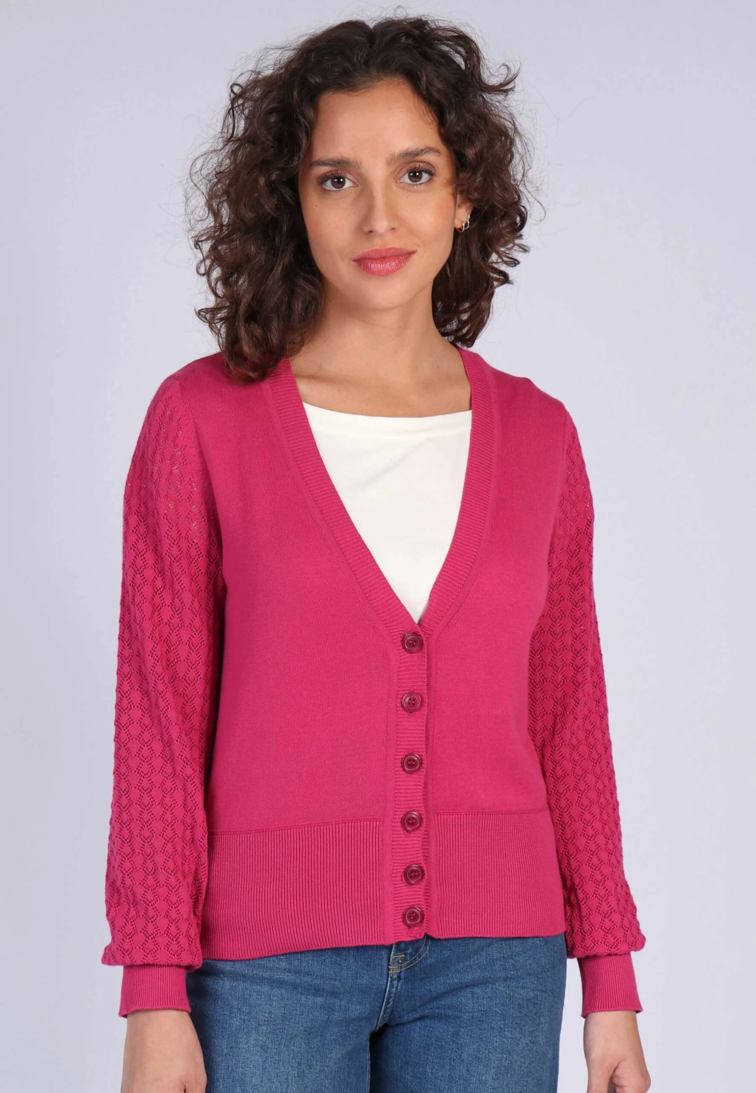 Strickjacke Bella - Magenta