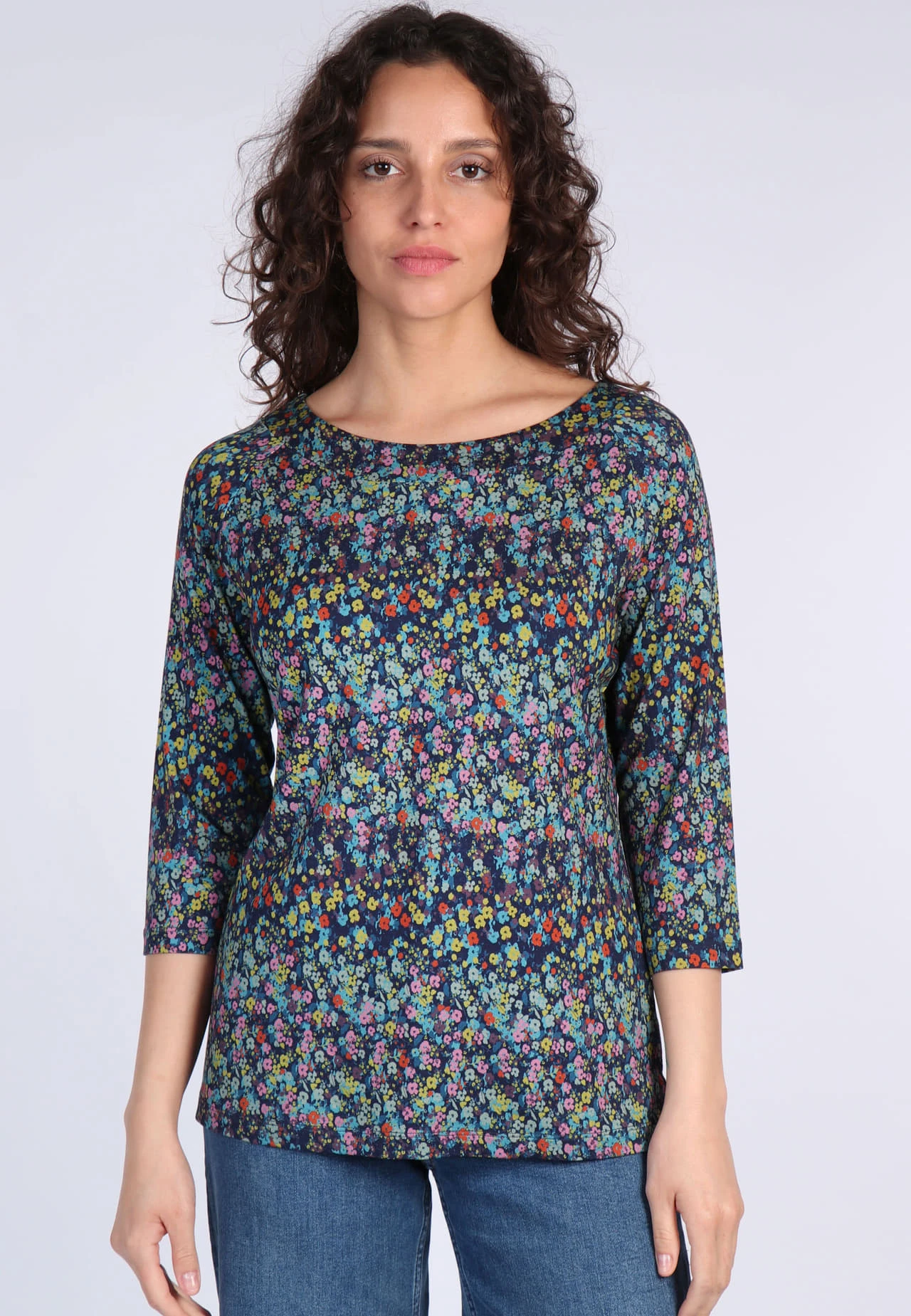 Shirt Zoa Flower Confetti- Navy