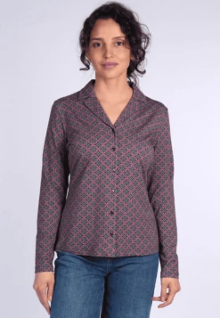 Bluse Celeste Geo Flower - Plum