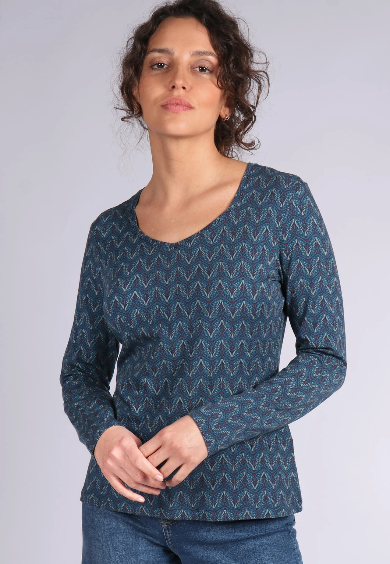 Langarmshirt Inessi Feather - Navy