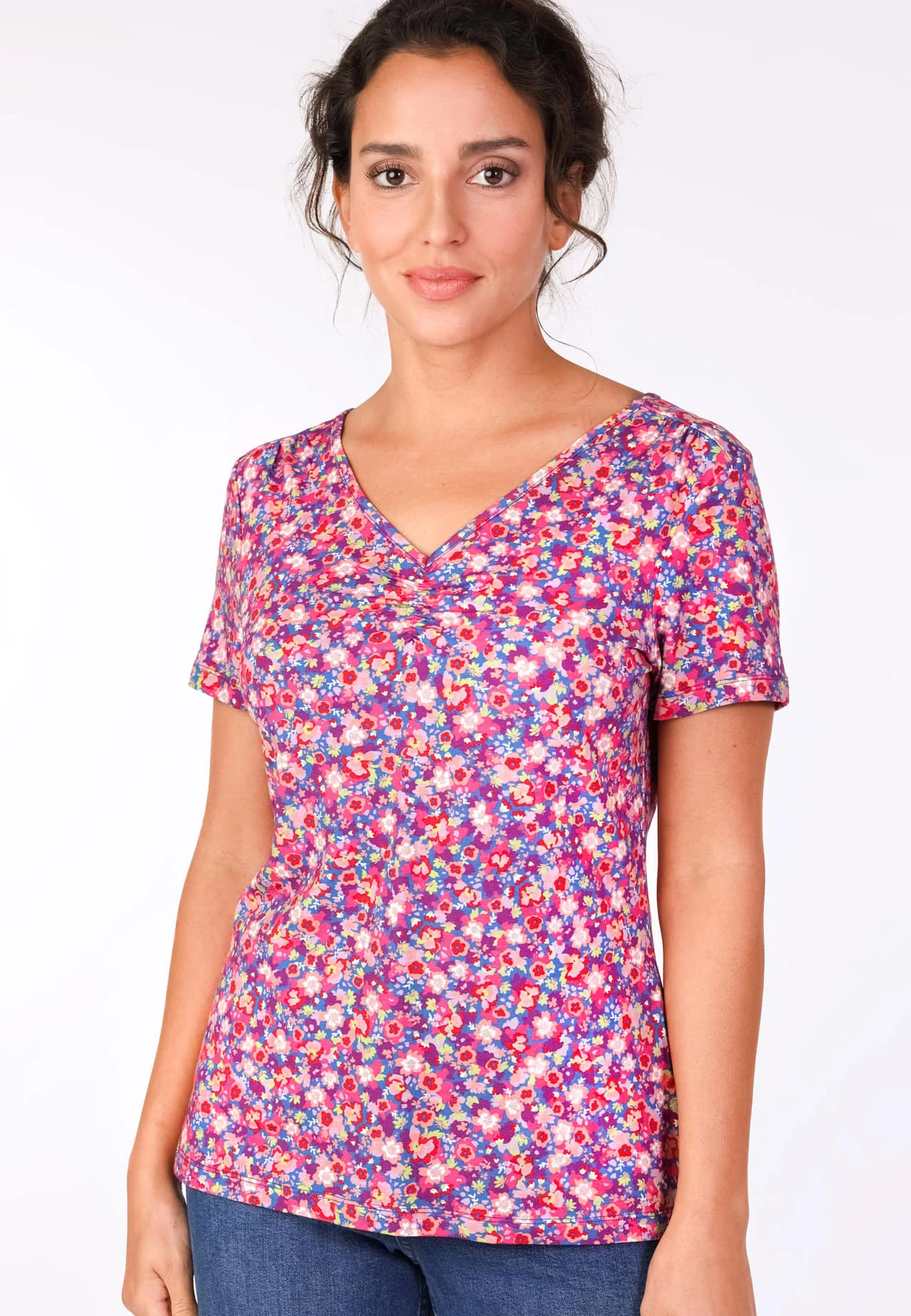 T-Shirt Alida Millefleurs - Flamingo