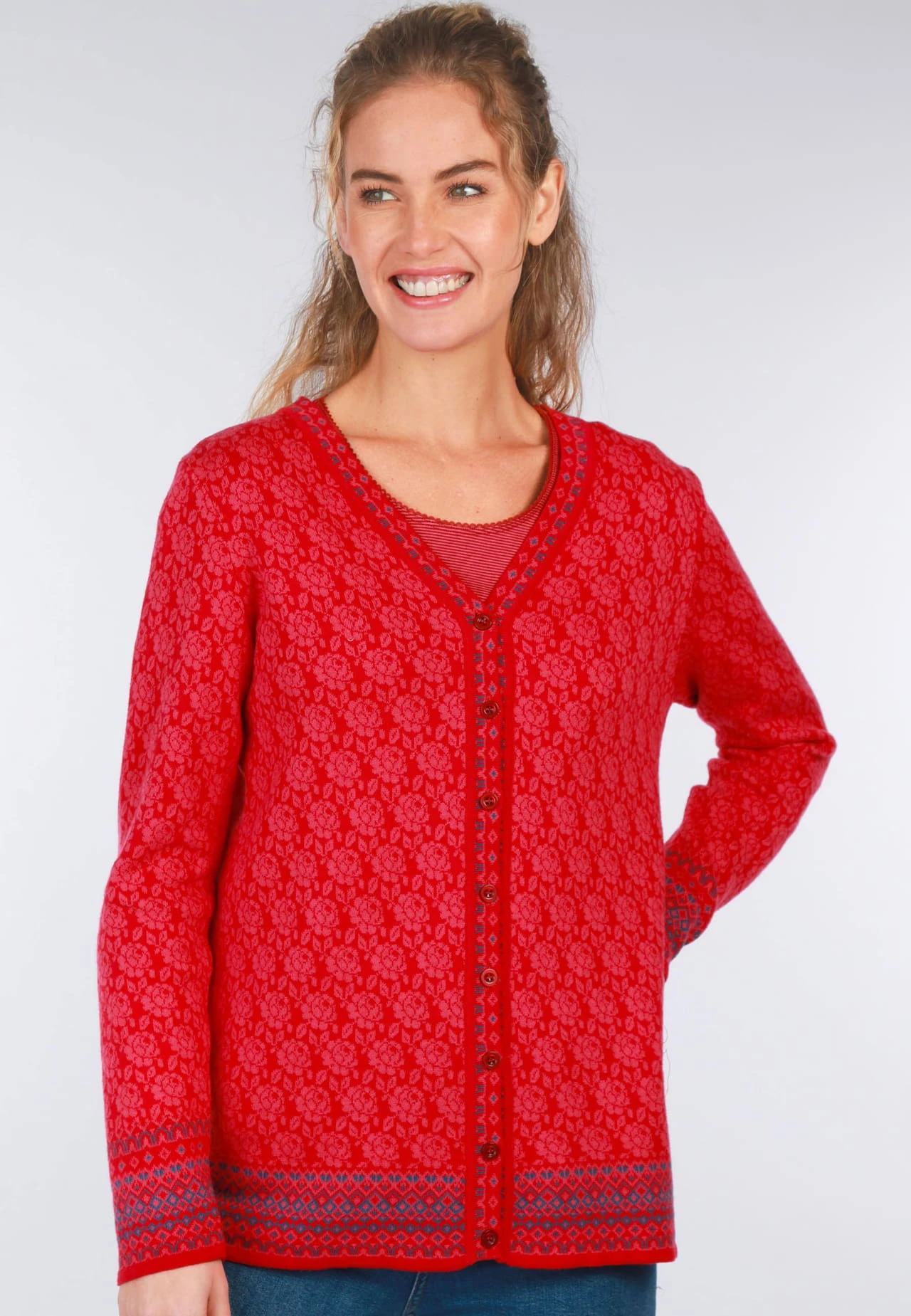 Strickjacke Christi Rose - Rubin