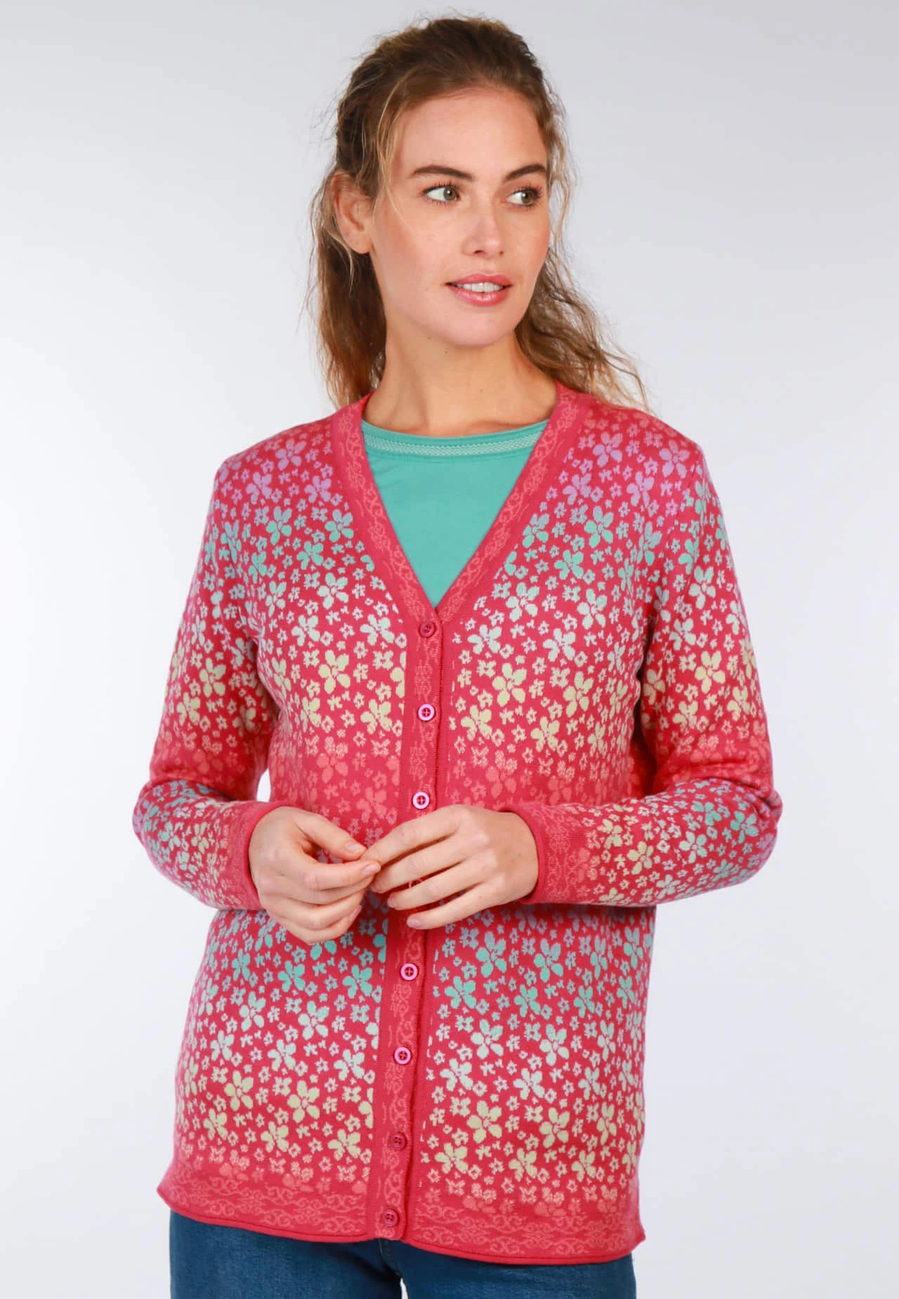 Strickjacke Christi Flower- Azalea
