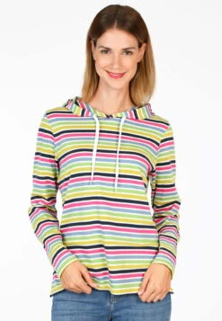 Hoodie Hilja Rainbow Stripe- Ivory