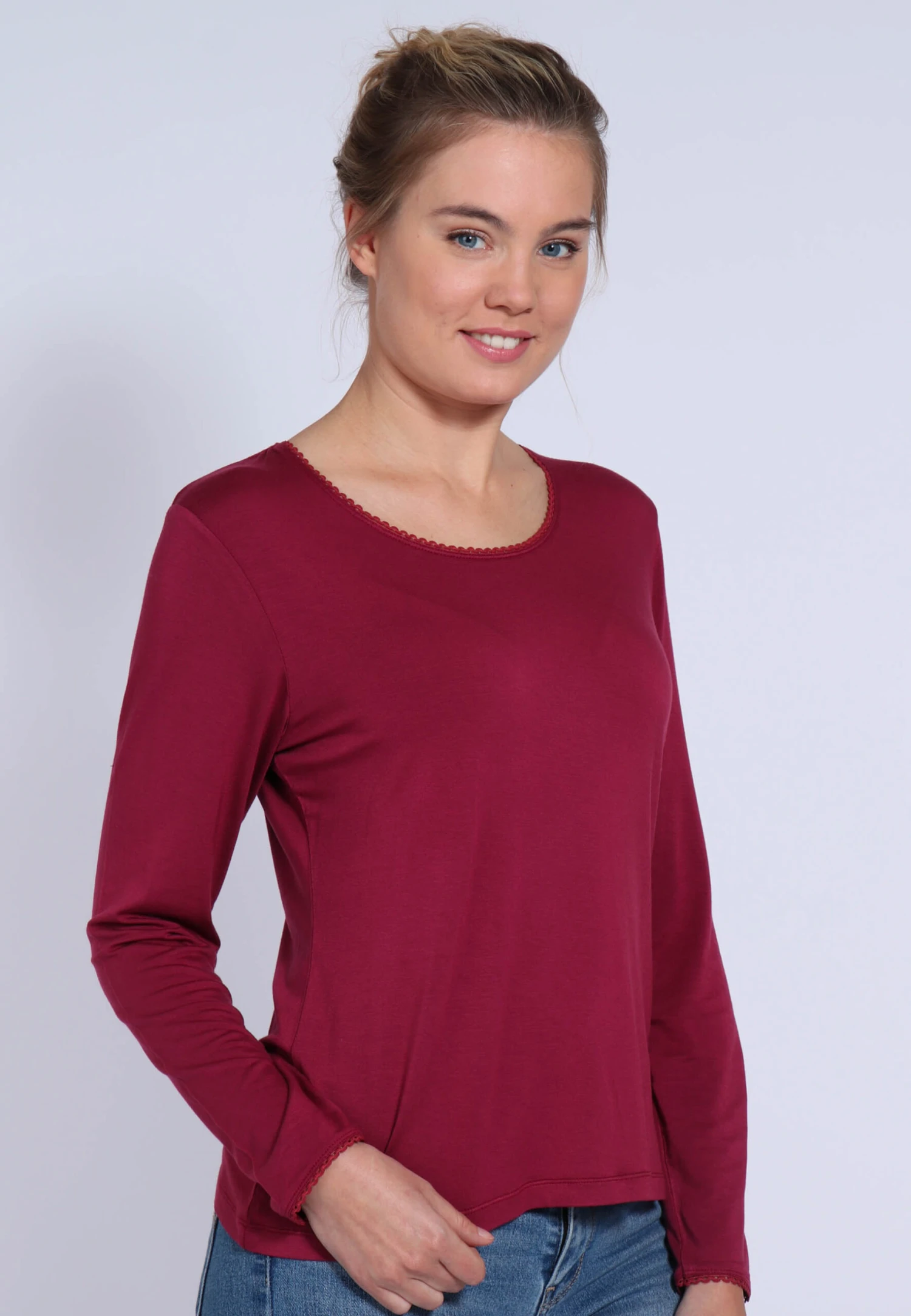 Langarmshirt Philia - Burgundy – Bild 3