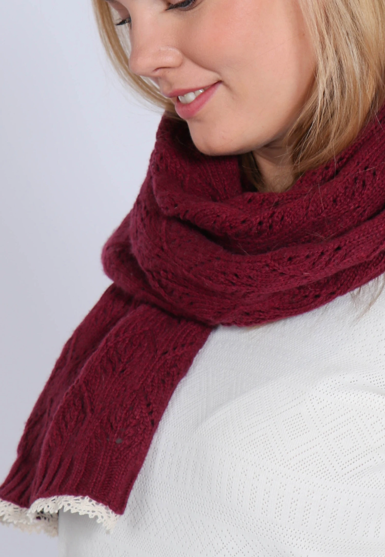 Strickschal Safira - Burgundy – Bild 3