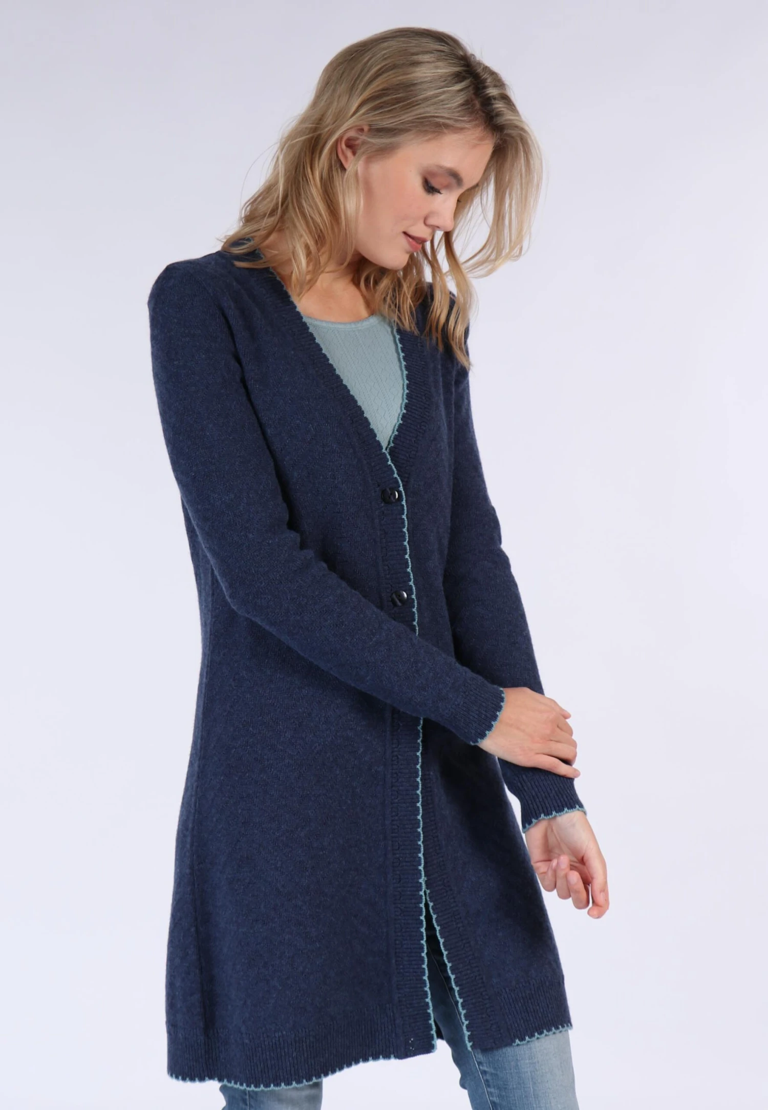 Strickmantel Adelheid - Navy – Bild 3