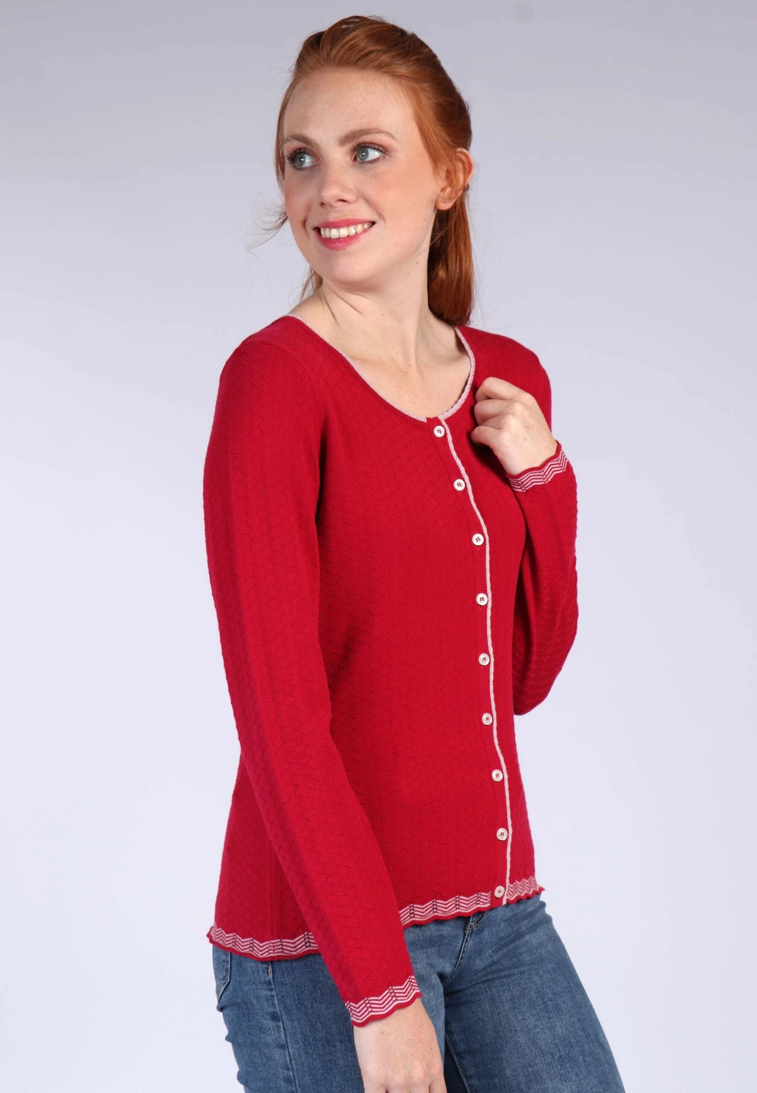 Strickjacke Cleo - Rubin – Bild 3