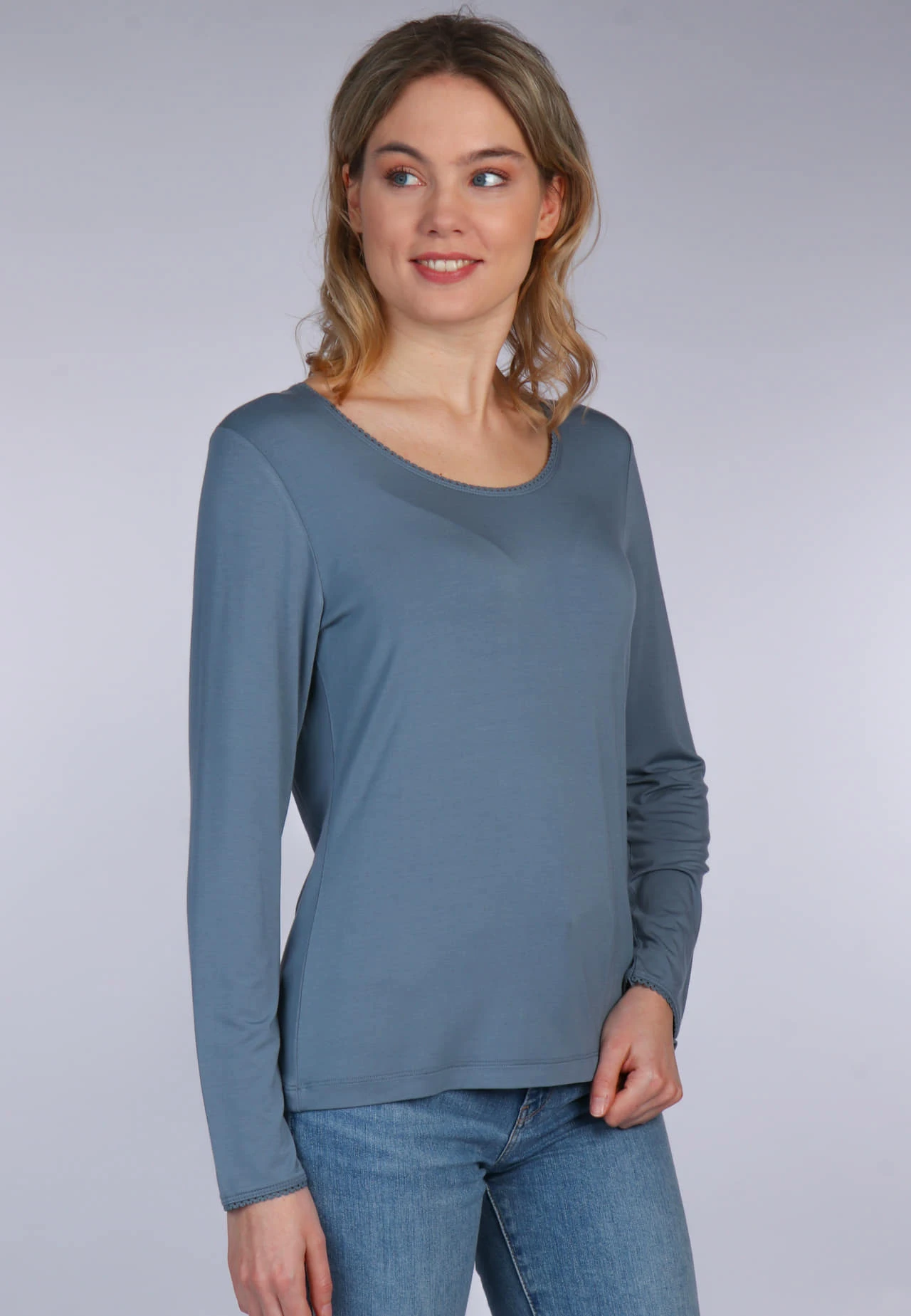 Langarmshirt Philia- Mosaic Blue – Bild 3