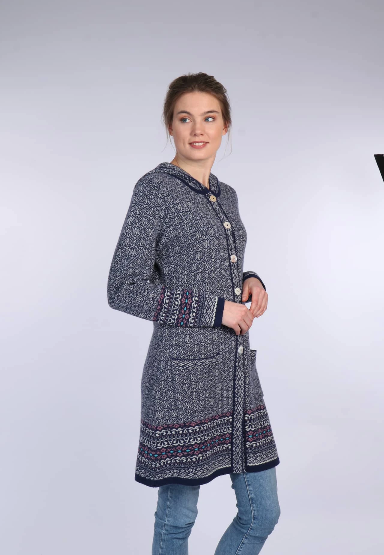 Strickmantel Ann - Navy – Bild 3