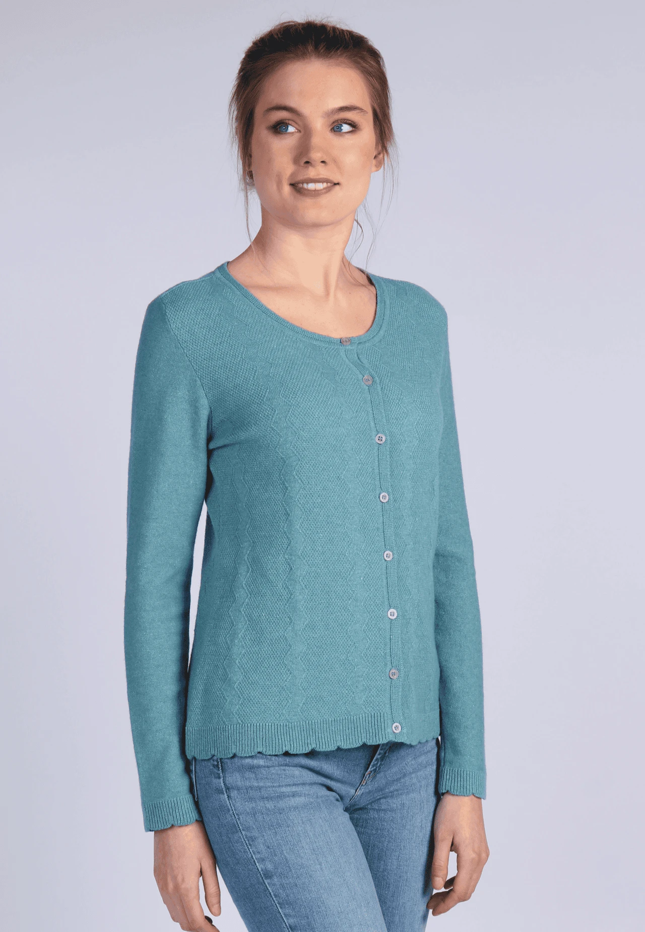 Strickjacke Renita - Mosaic Blue – Bild 3