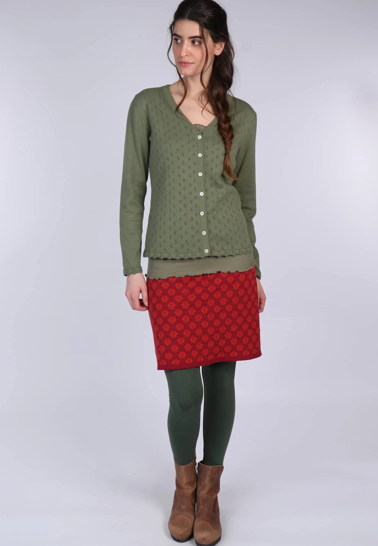 Strickjacke Vali - Olive – Bild 3