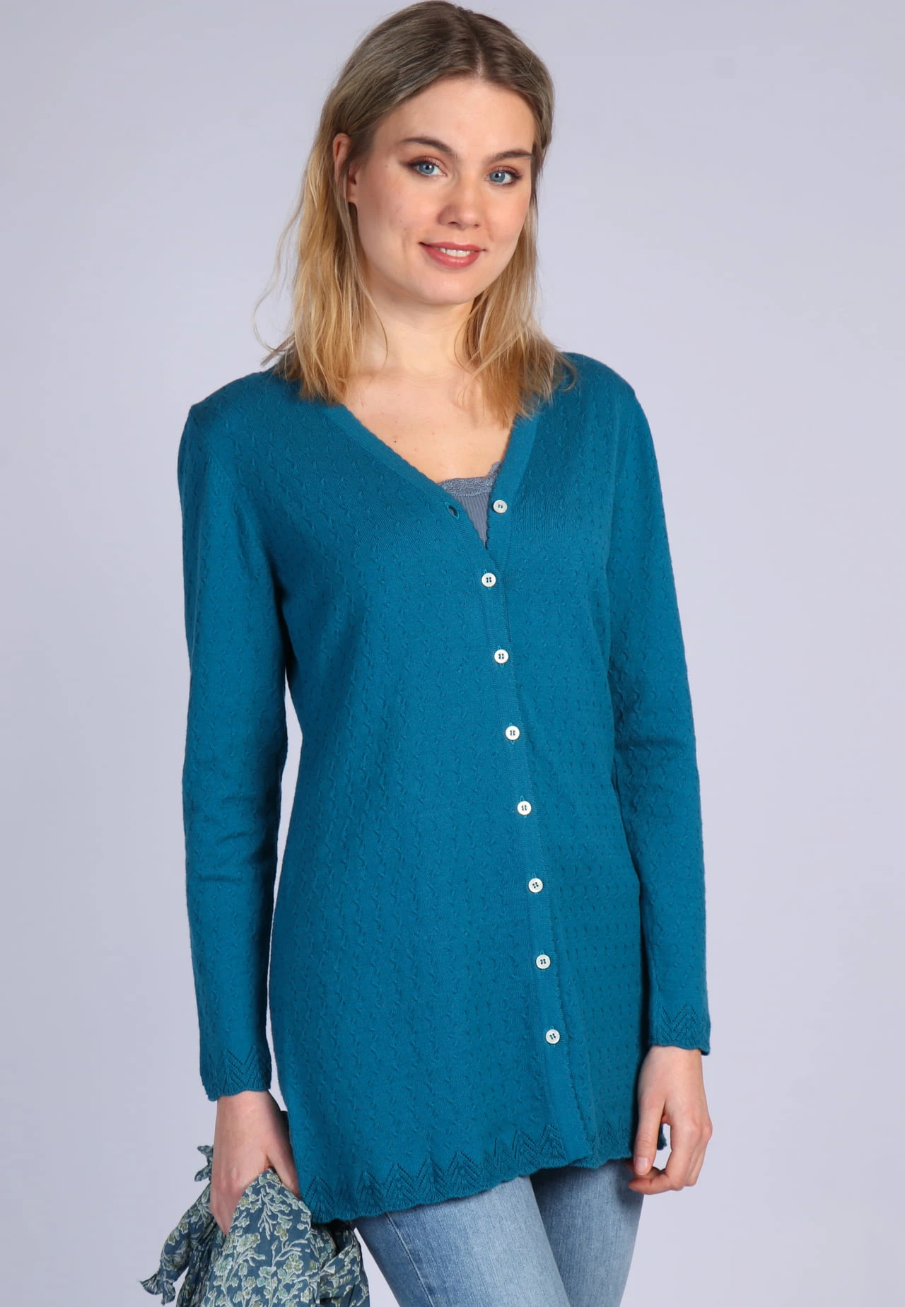 Strickjacke Angela - Deep Ocean – Bild 3