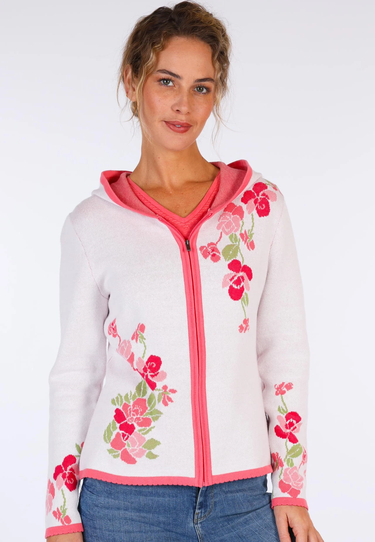 Strickjacke Katleen Violet - Ivory – Bild 3