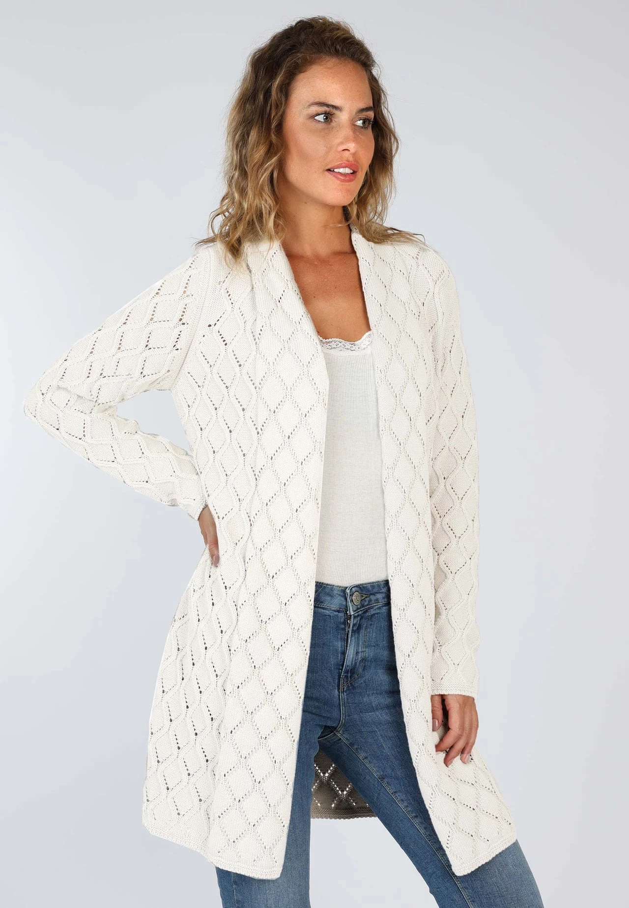 Strickjacke Ebbie - Ivory – Bild 3
