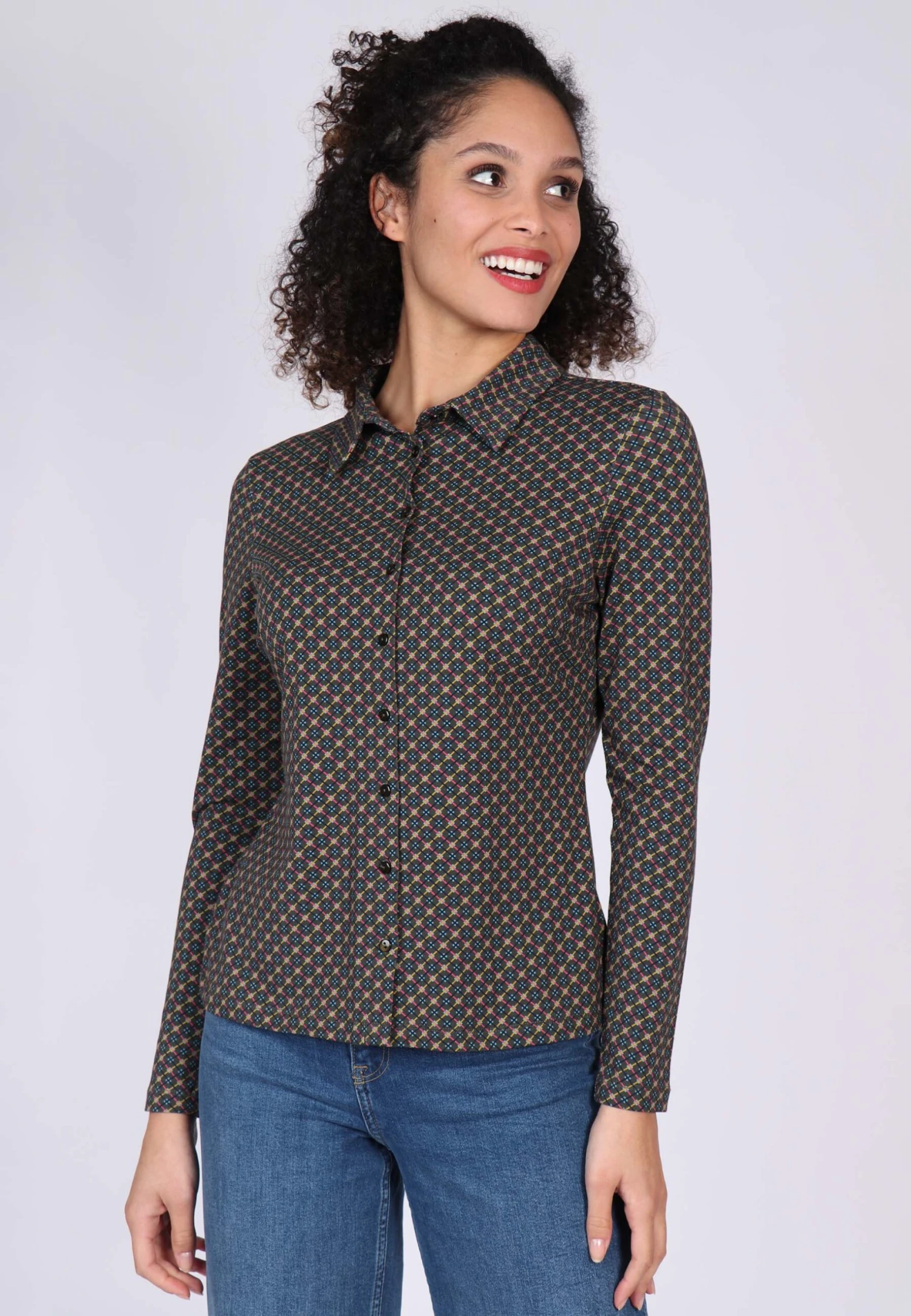 Bluse Cylia Check - Thyme – Bild 3