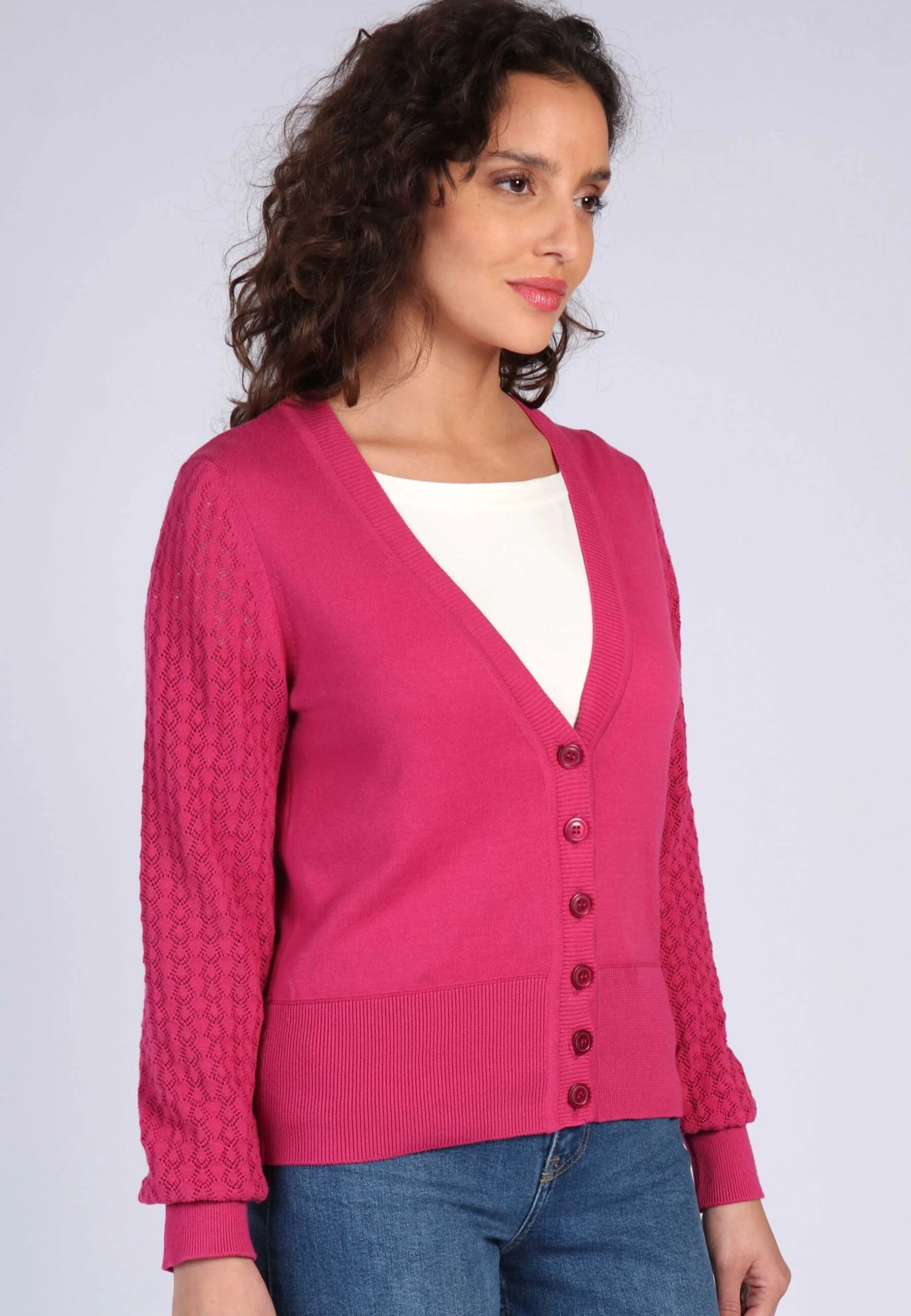 Strickjacke Bella - Magenta – Bild 3