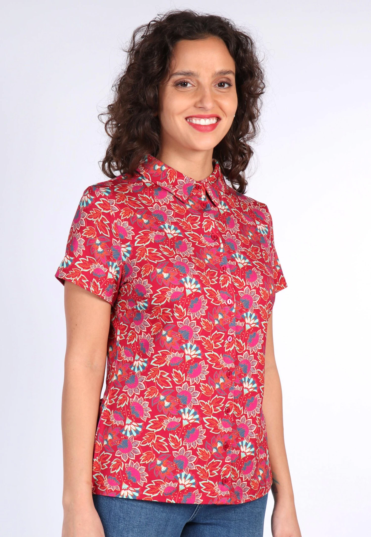 Bluse Cylita Oriental Flower - Rubin – Bild 3