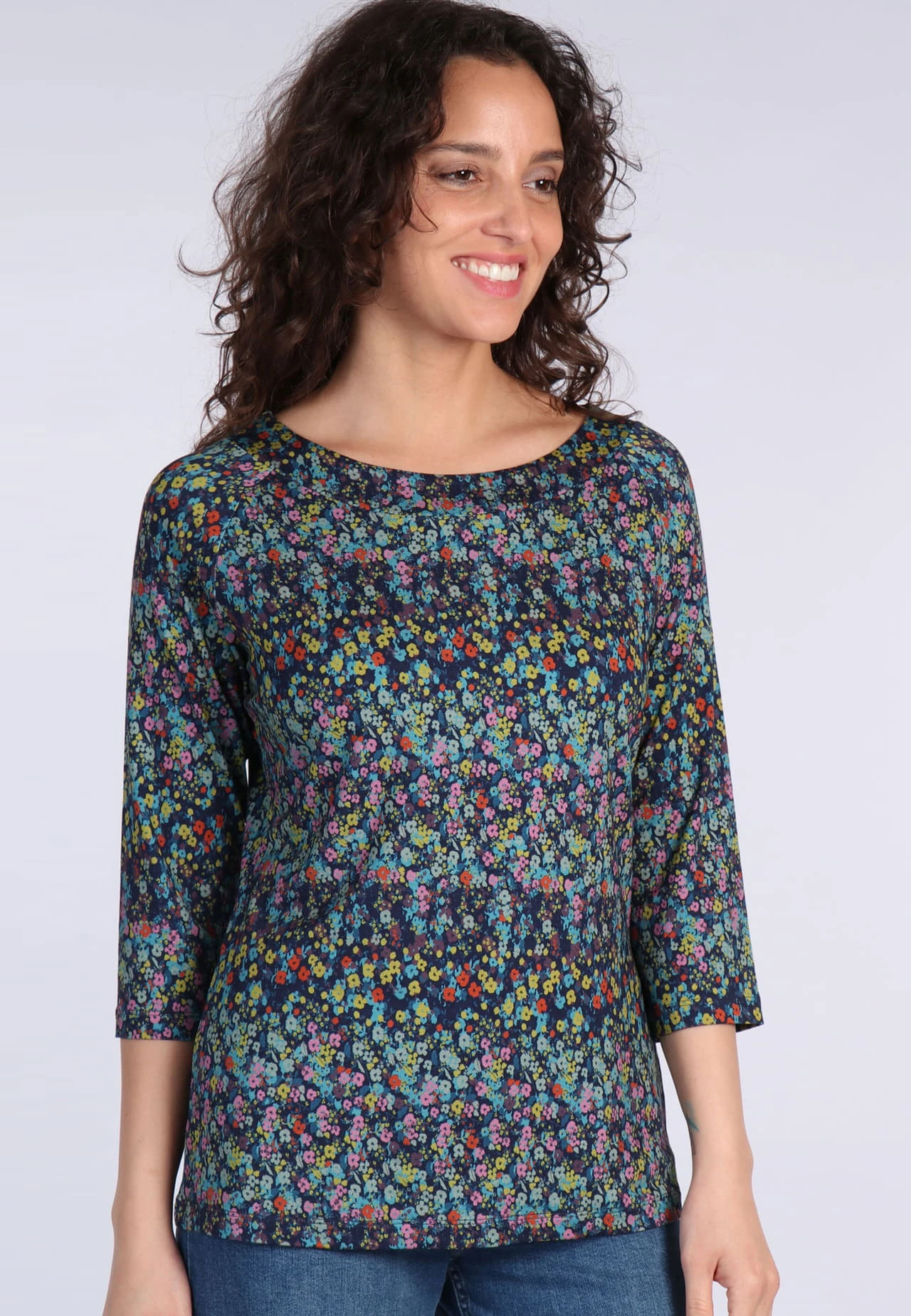 Shirt Zoa Flower Confetti- Navy – Bild 3