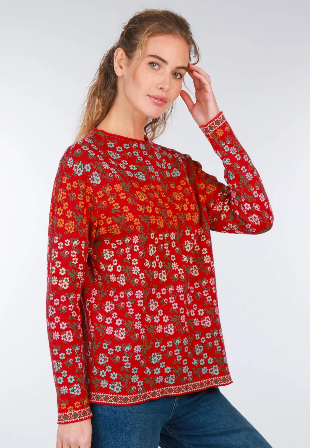 Pullover Sofia Millefleurs - Rubin – Bild 3