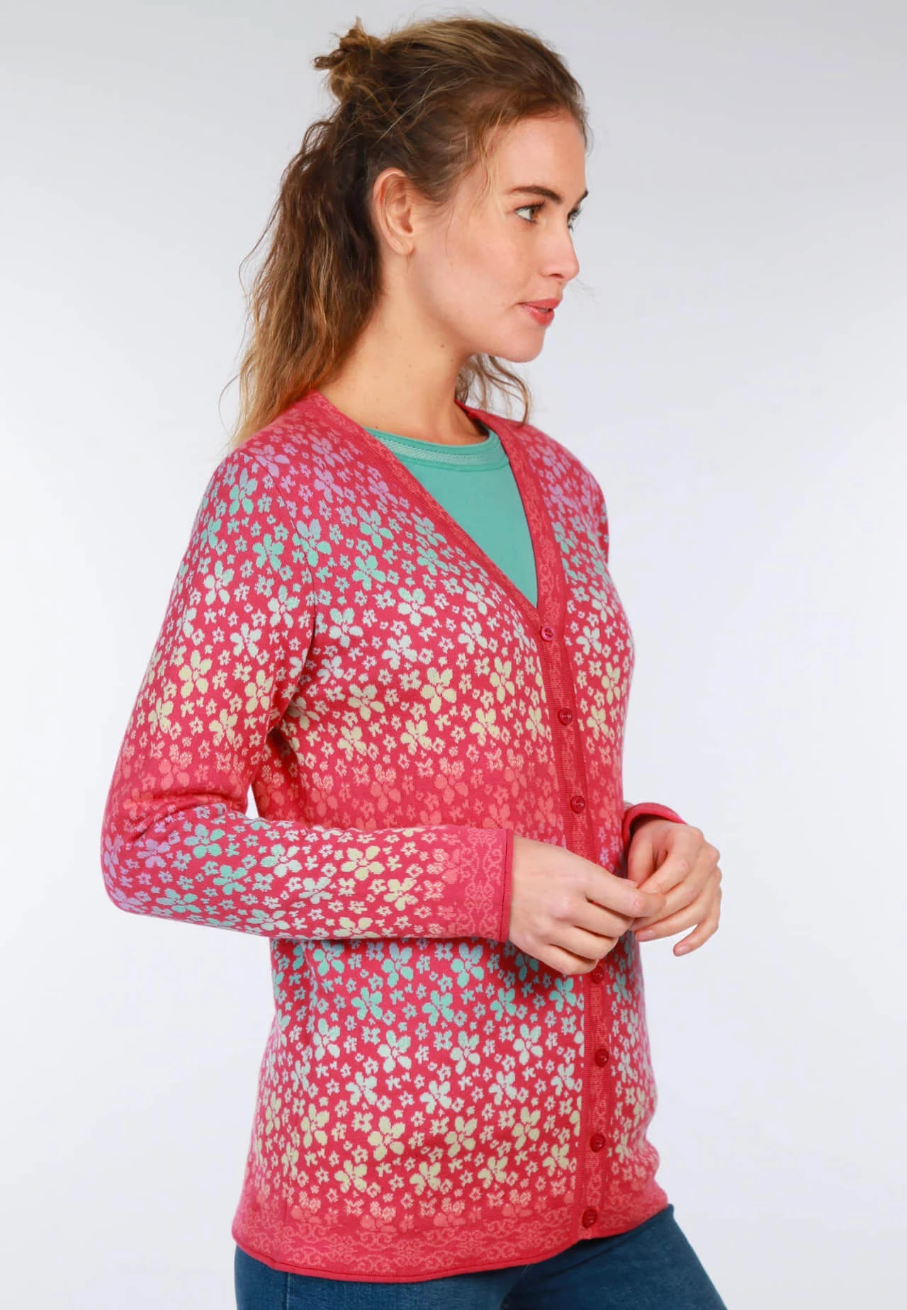 Strickjacke Christi Flower- Azalea – Bild 3