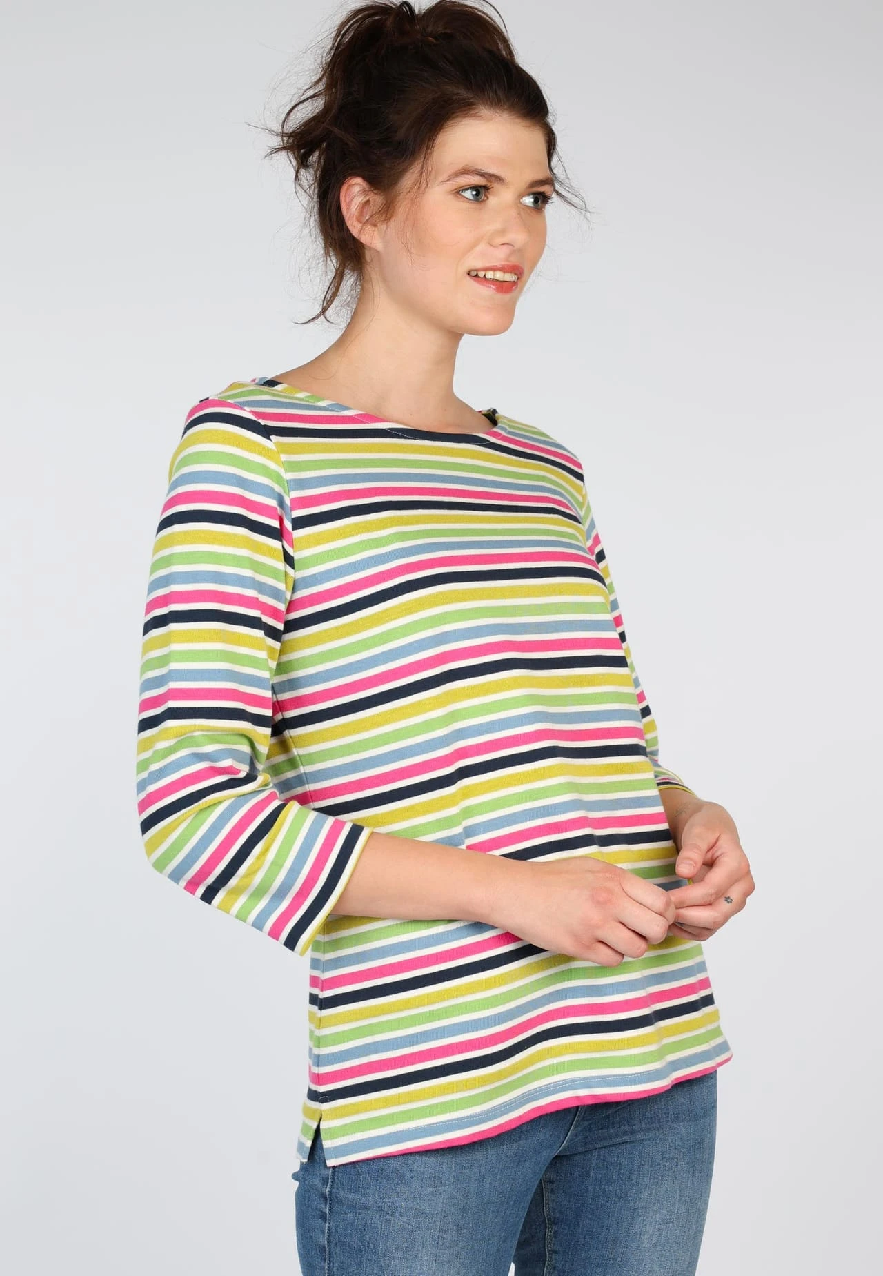 Sweater Holma Rainbow Stripe- Ivory – Bild 3