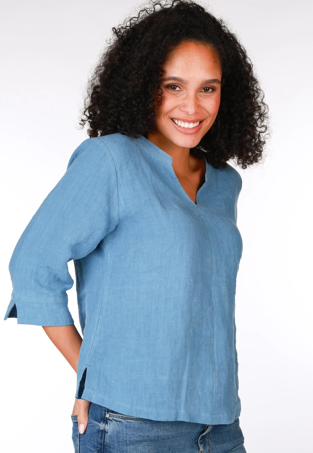 Bluse Emina - Swedish Blue – Bild 3