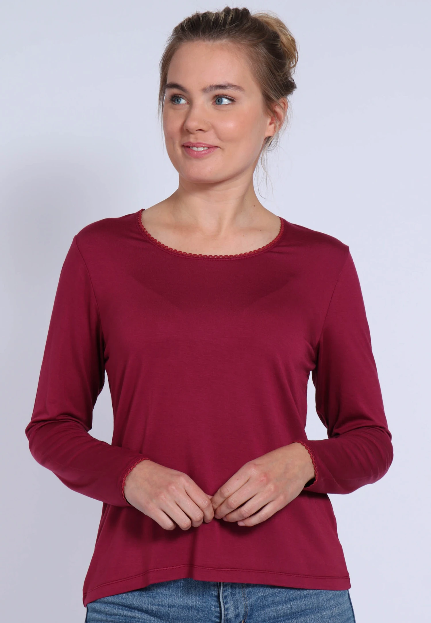 Langarmshirt Philia - Burgundy – Bild 4