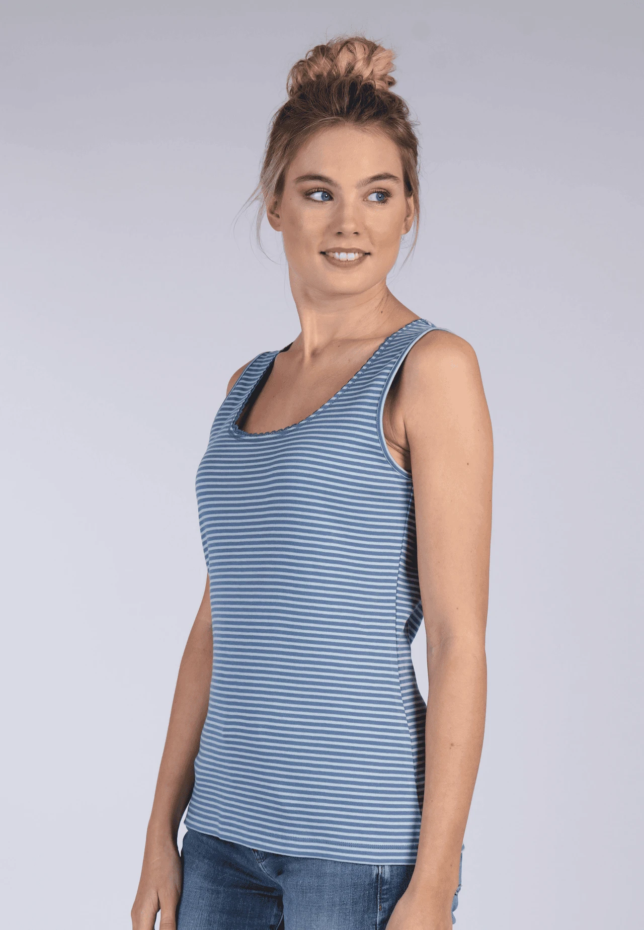 Top Theda Stripe- Fjord – Bild 4