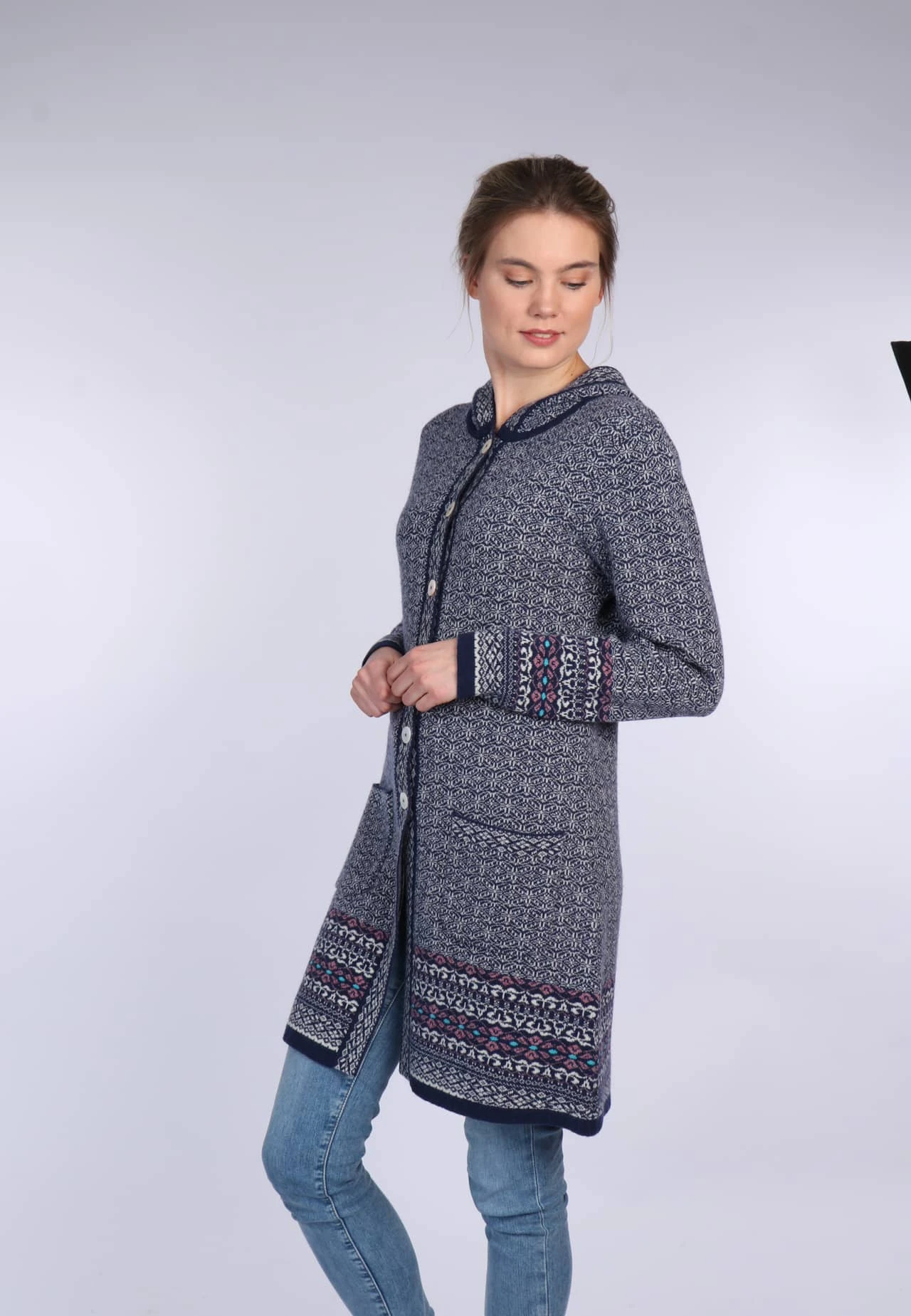 Strickmantel Ann - Navy – Bild 4