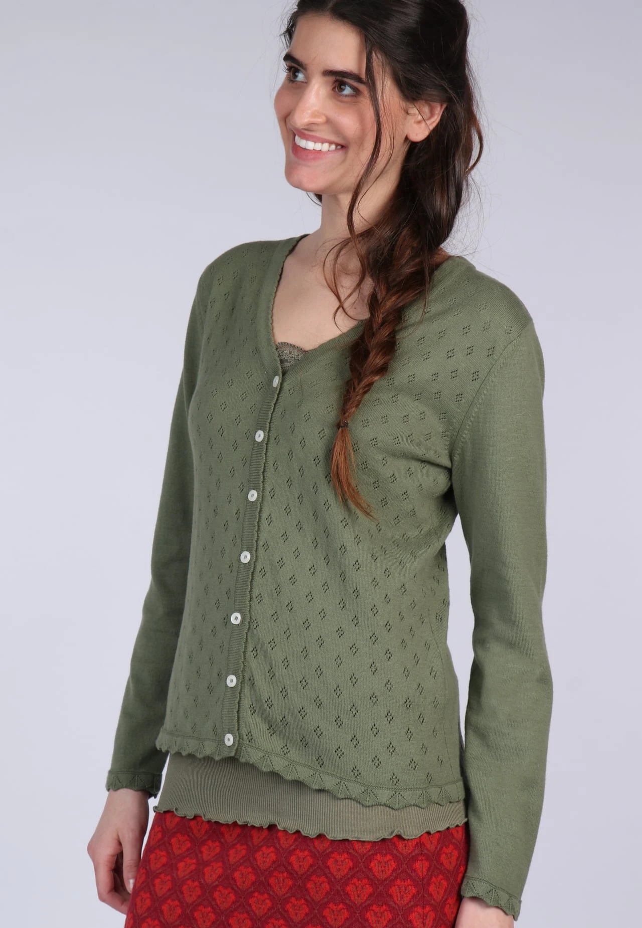 Strickjacke Vali - Olive – Bild 4