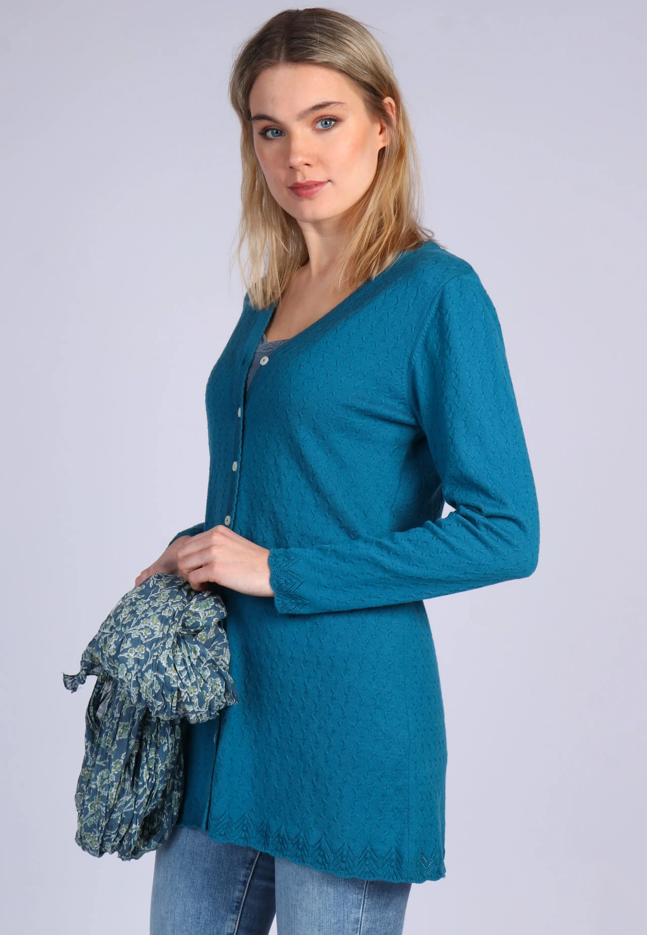 Strickjacke Angela - Deep Ocean – Bild 4