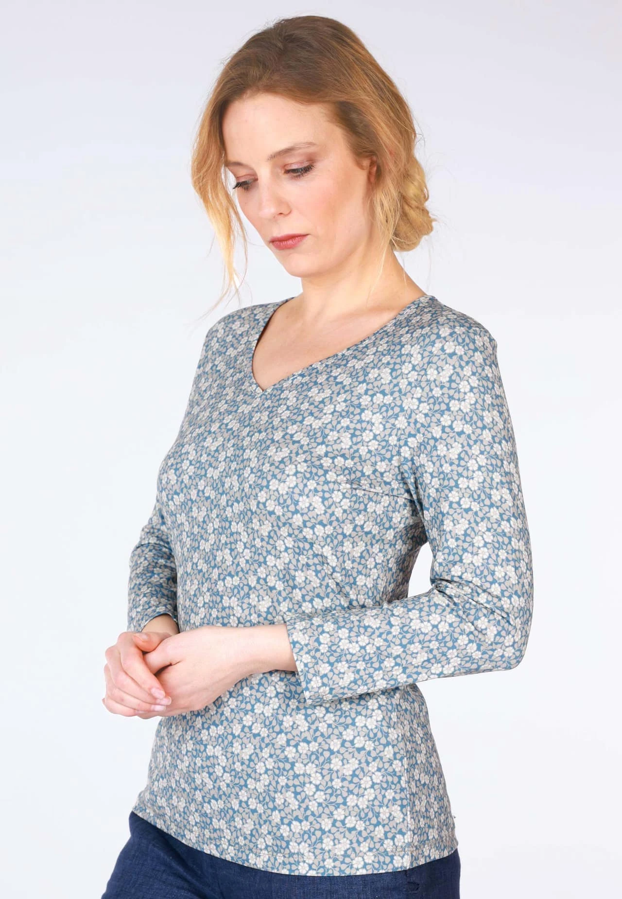 Shirt Polinchen Millefleurs - Swedish Blue – Bild 4