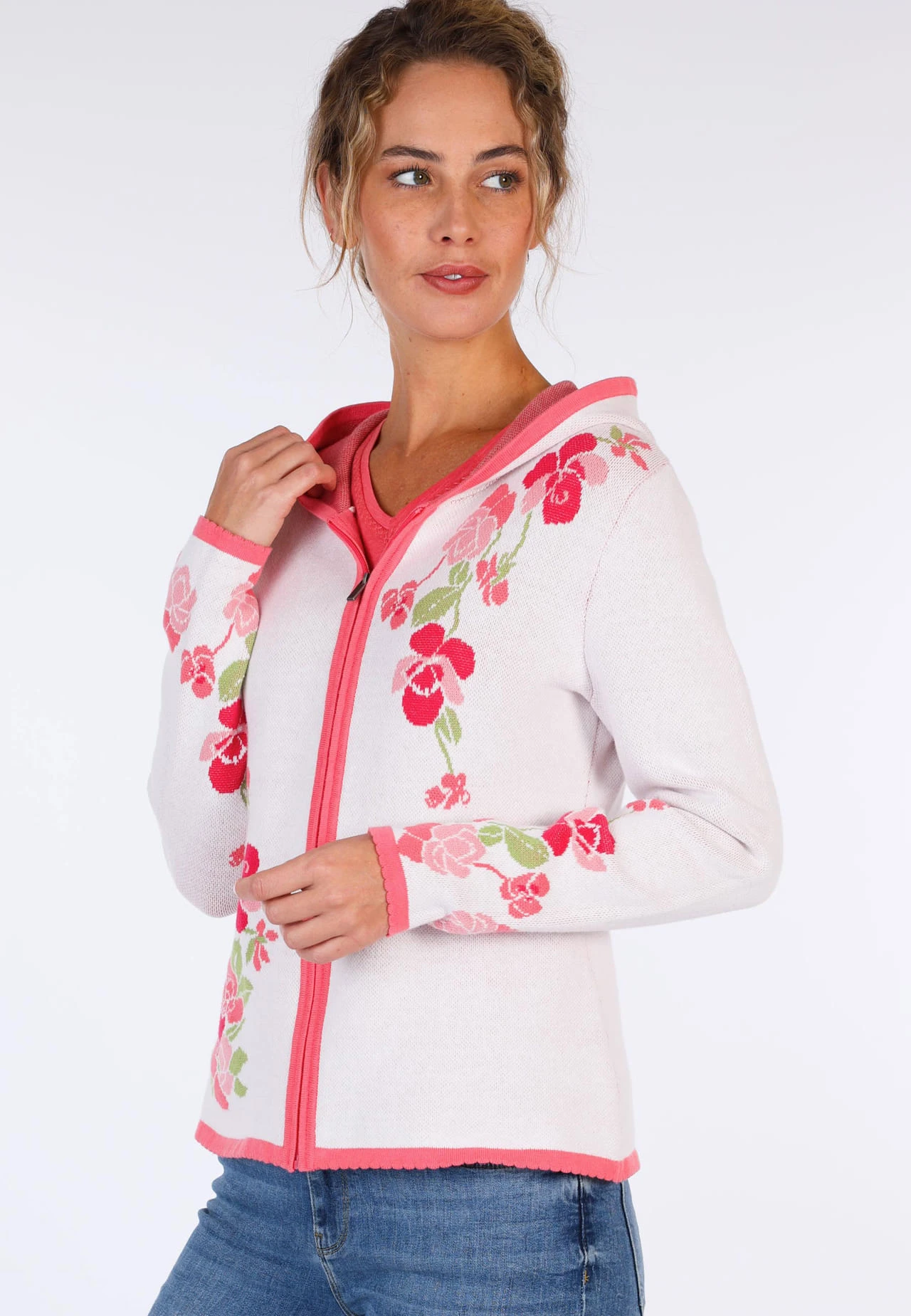 Strickjacke Katleen Violet - Ivory – Bild 4