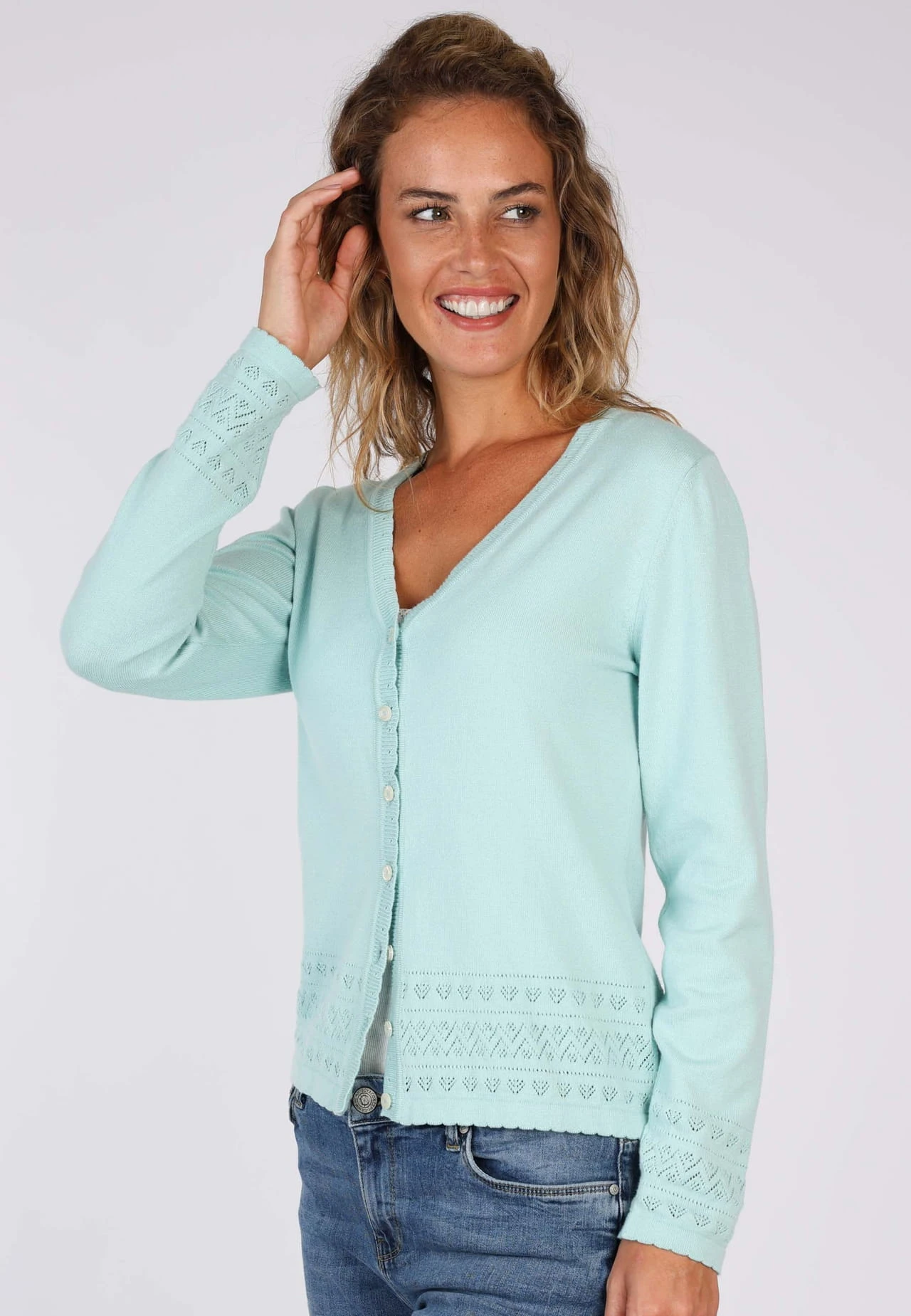 Strickjacke Amily - Pastel Blue – Bild 4