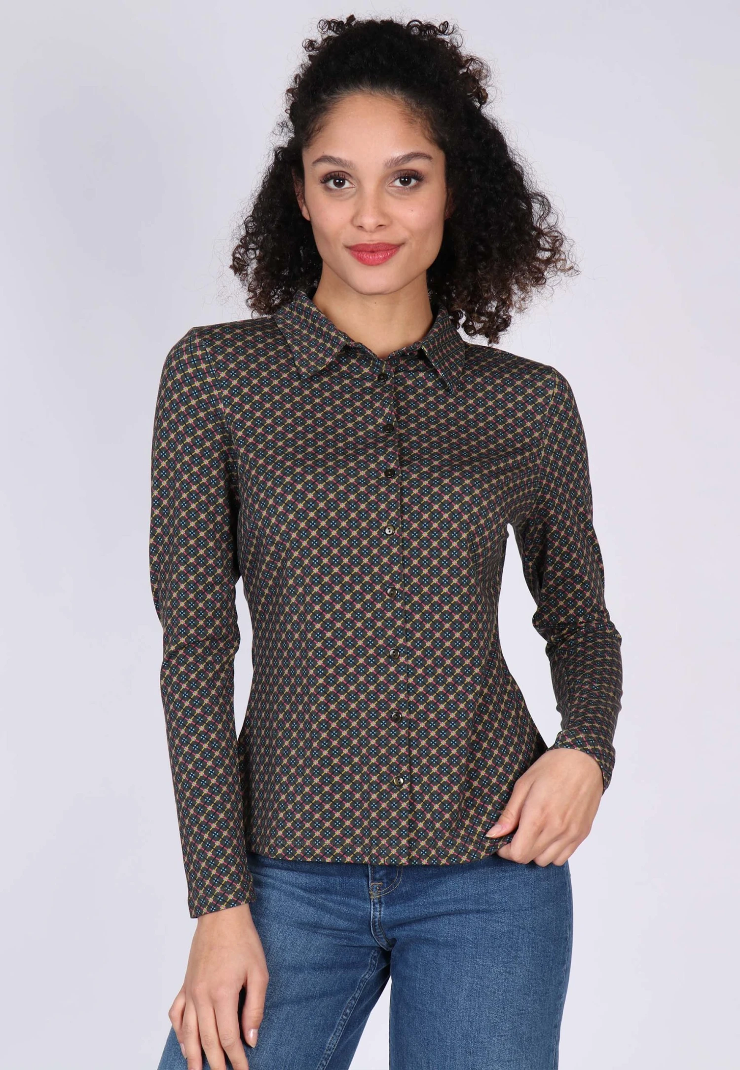 Bluse Cylia Check - Thyme – Bild 4