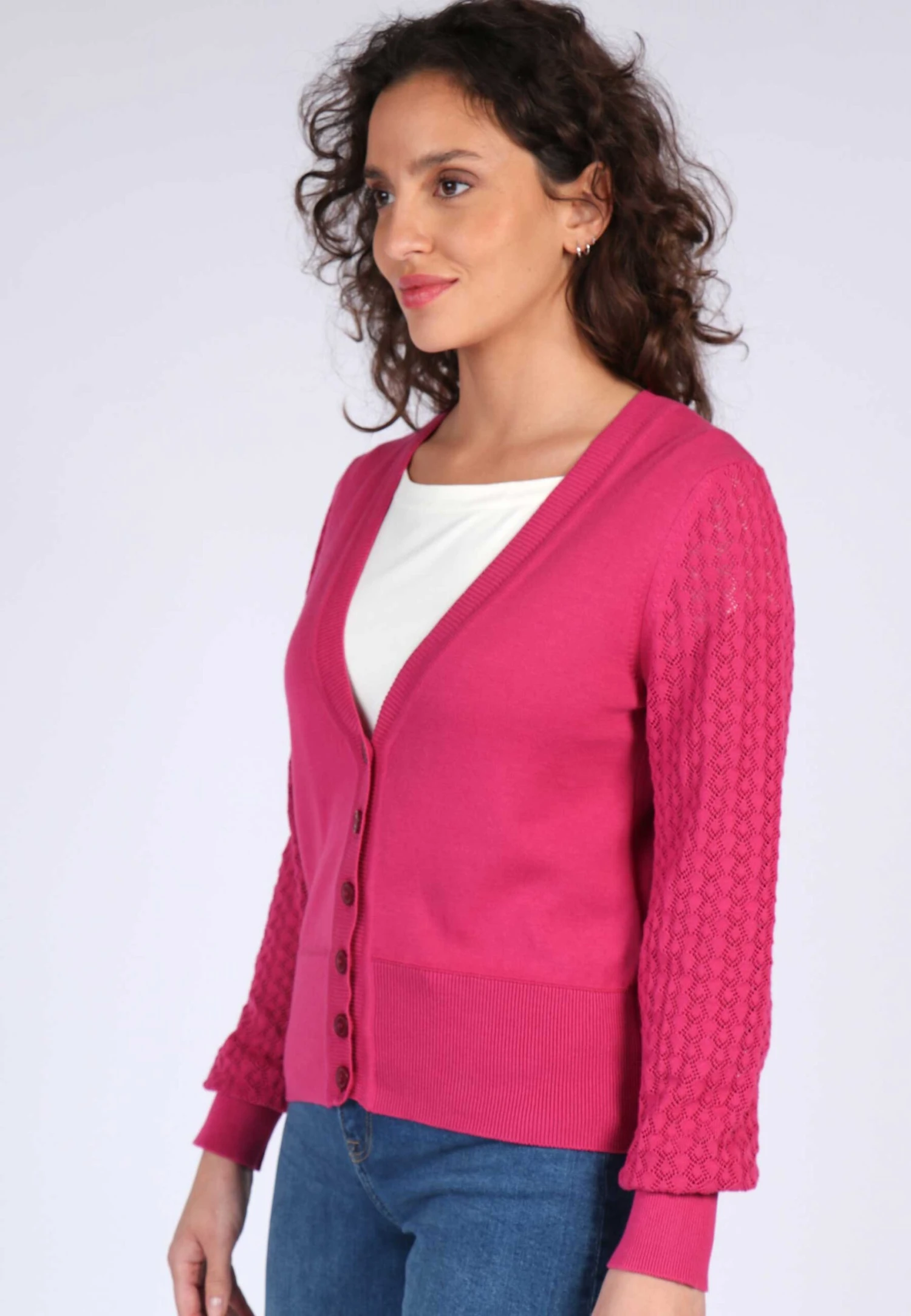 Strickjacke Bella - Magenta – Bild 4