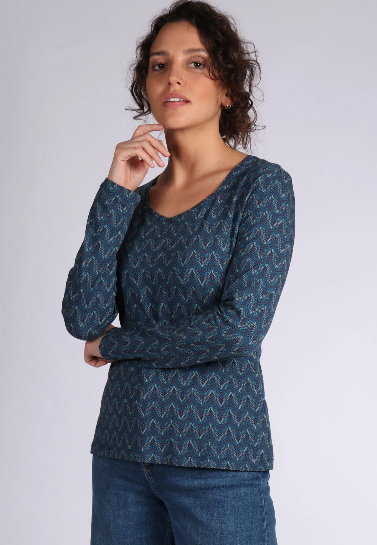 Langarmshirt Inessi Feather - Navy – Bild 4