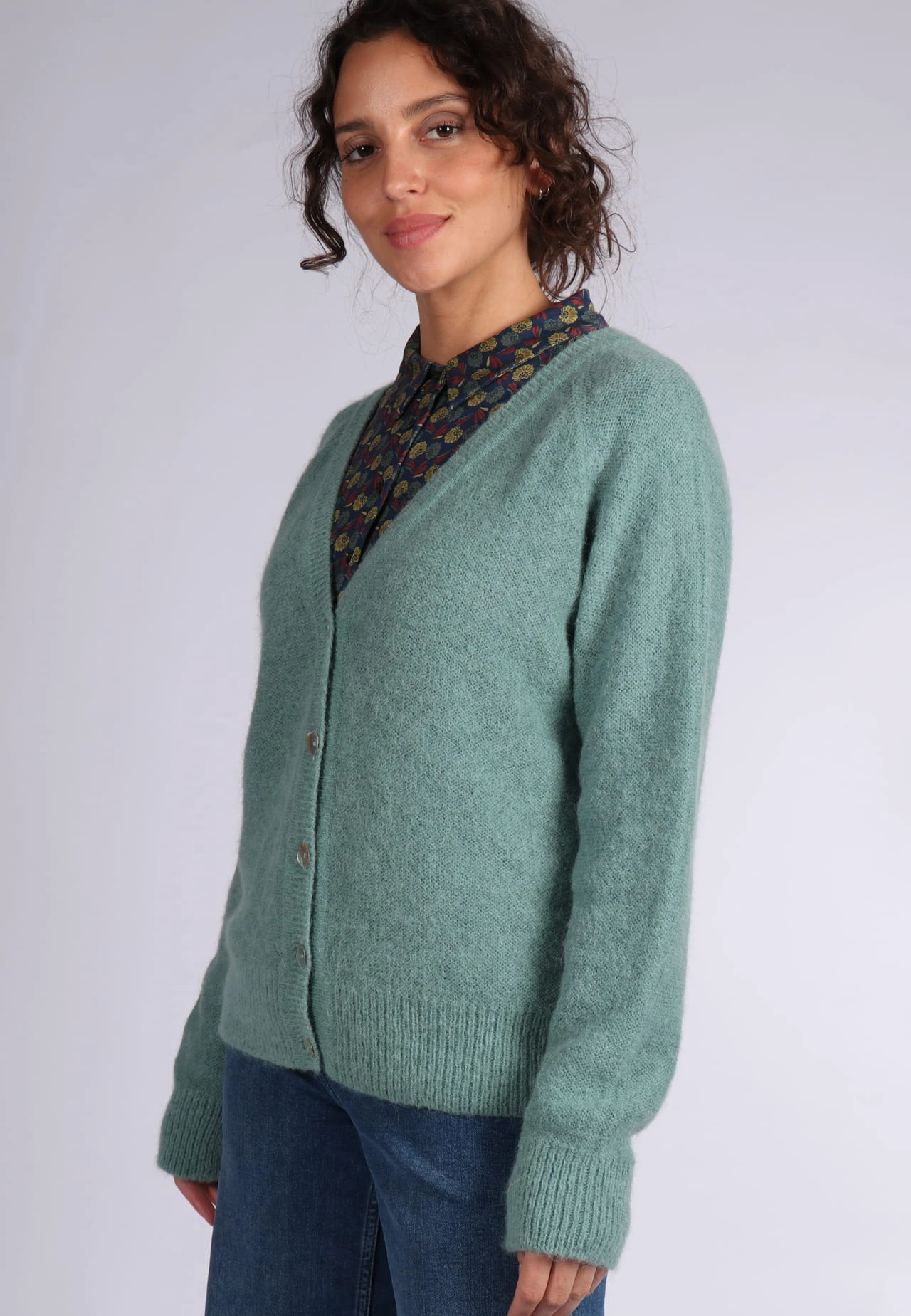 Strickjacke Vija - Cool Moss – Bild 4