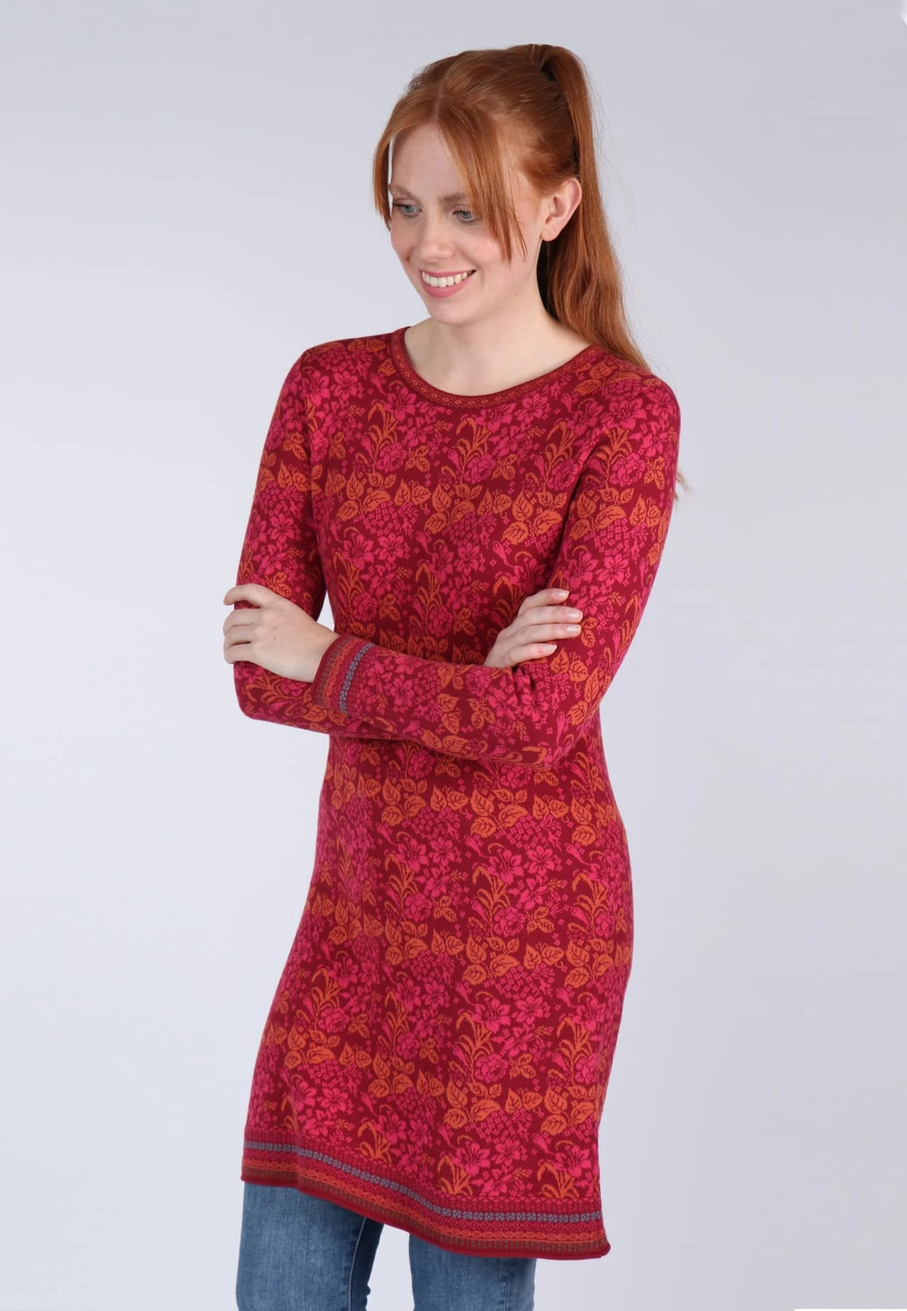 Strickkleid Suri Flowergarden - Wine – Bild 4