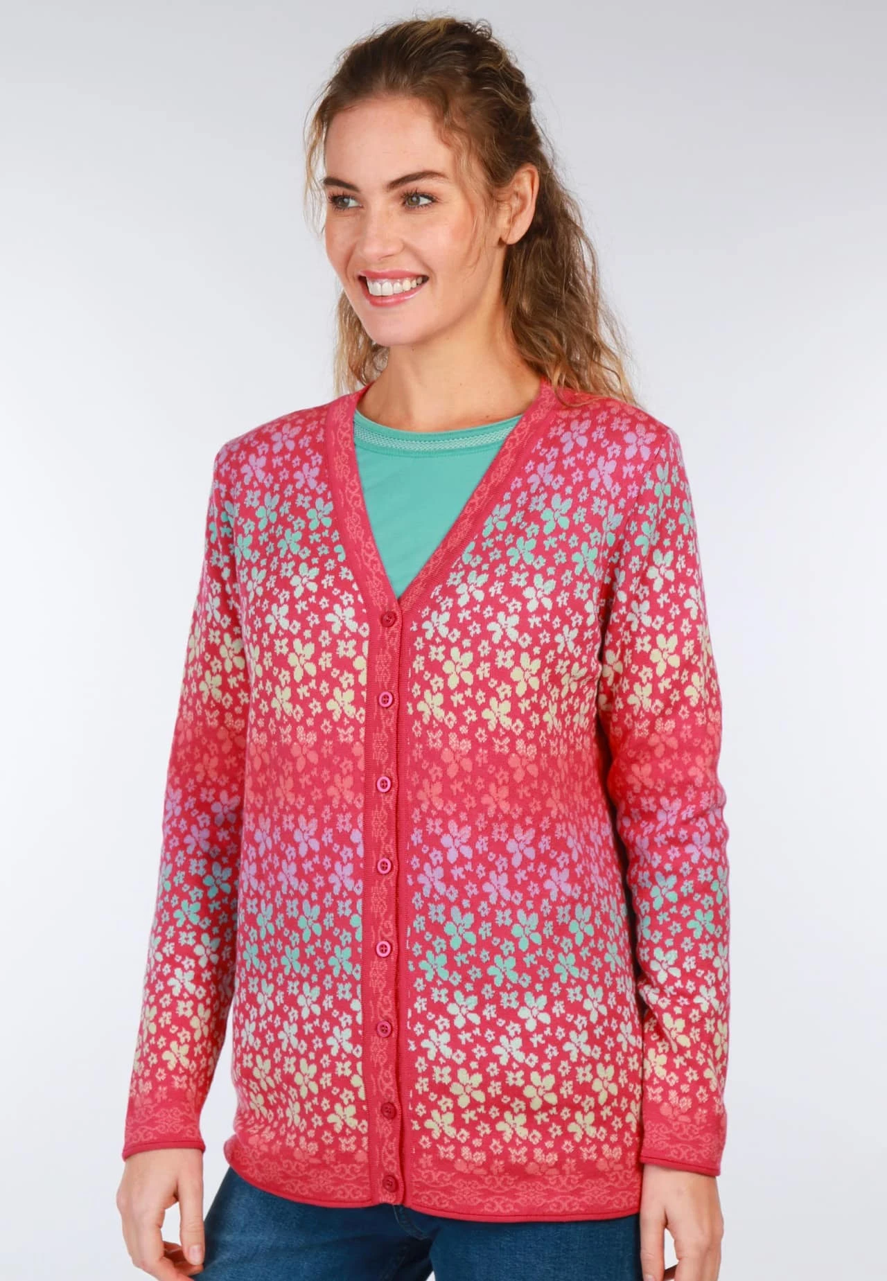 Strickjacke Christi Flower- Azalea – Bild 4