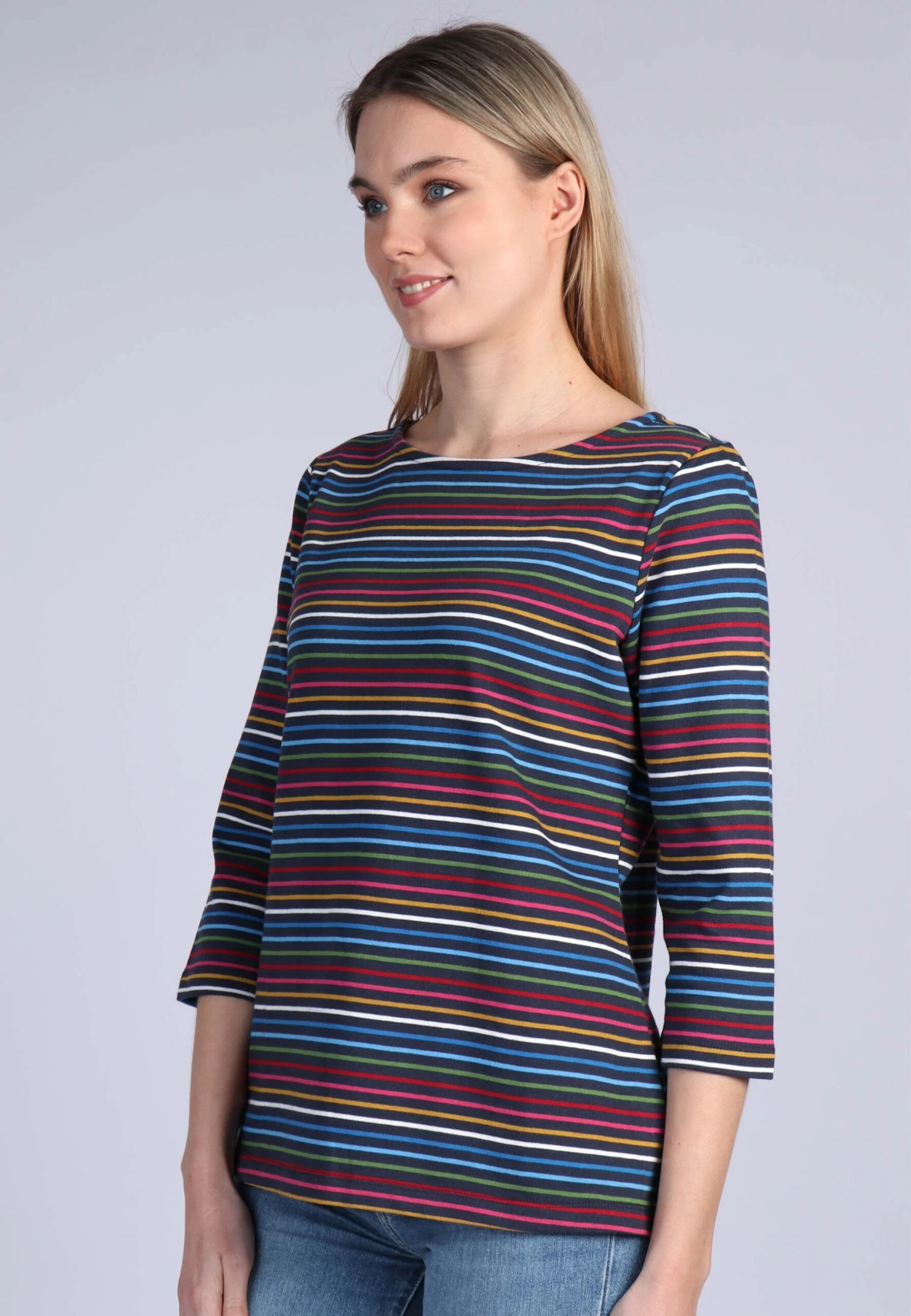 Sweater Holma Colourful Stripe - Navy – Bild 4