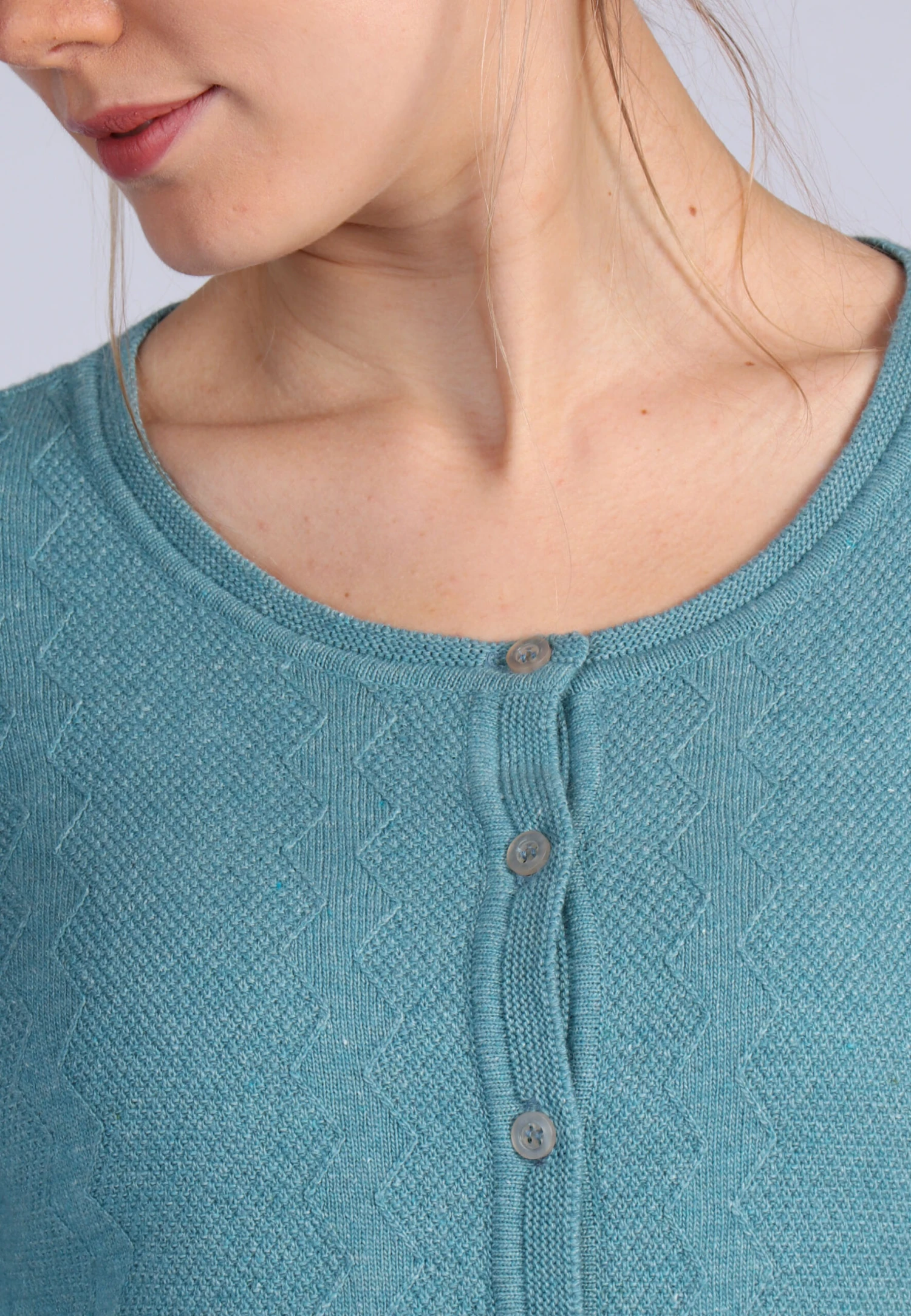 Strickjacke Renita - Mosaic Blue – Bild 5